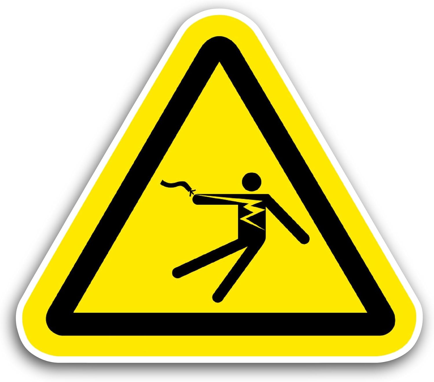 2 (Pieces) 3" and 5" Electrical Shock Sticker, Waterproof Vinyl Decals for Many Purpose Like Cars, Trucks, Laptops, Phones, Windows and More