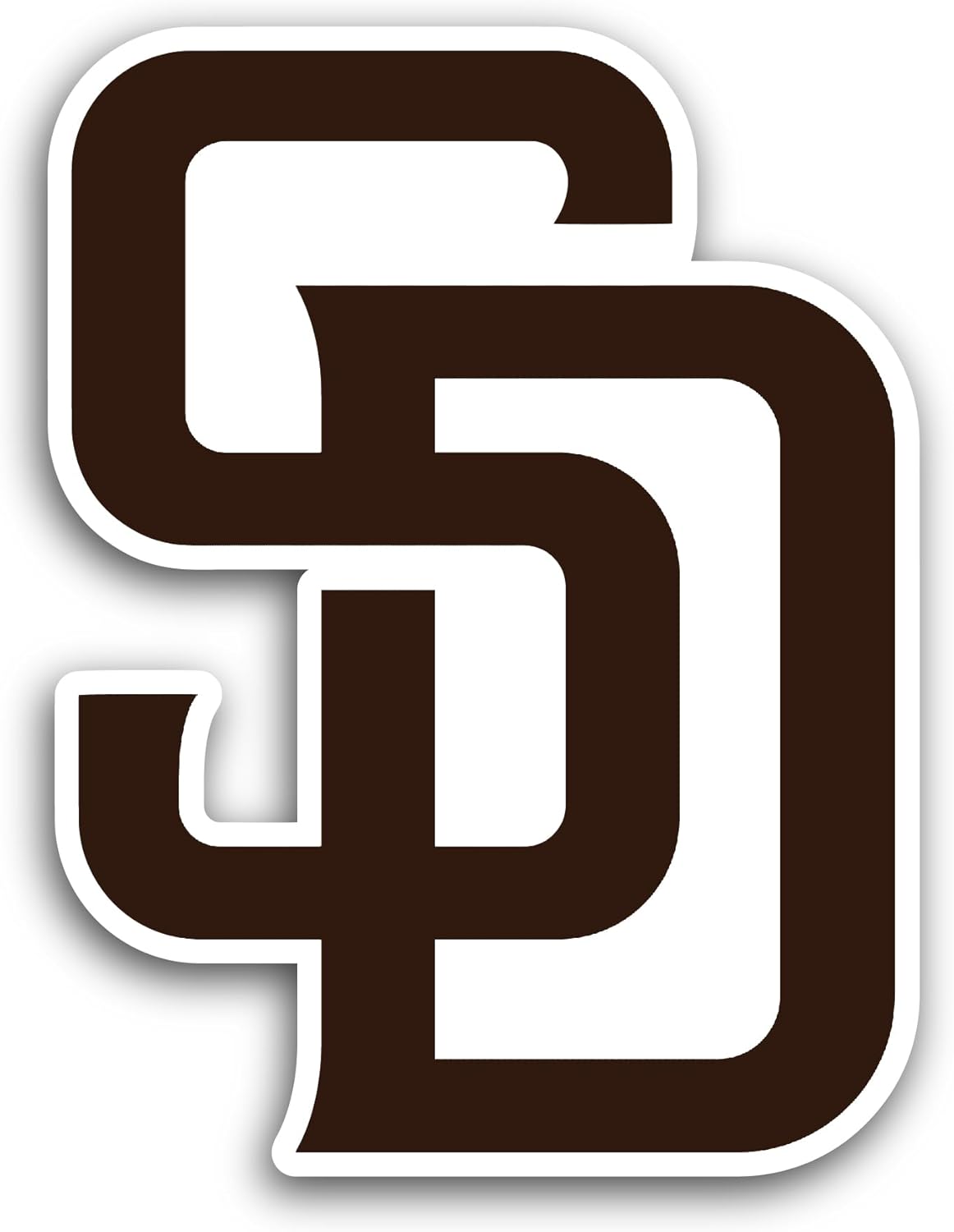 2 (Pieces) 3" and 5" San Dieg0 Padr3s Logo Sticker, Waterproof Vinyl Decals for Many Purpose Like Cars, Trucks, Laptops, Phones, Windows and More