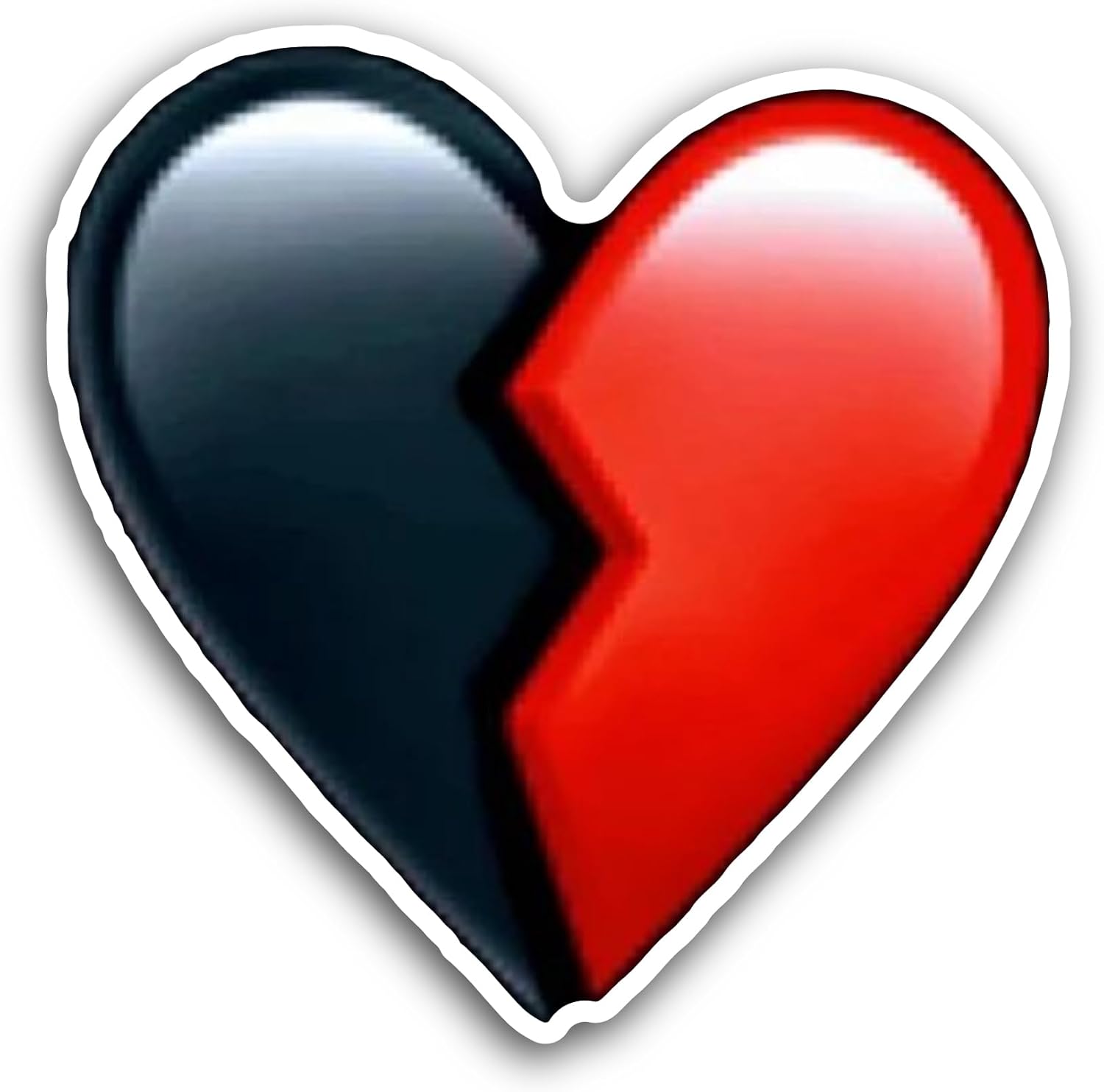 2 (Pieces) 3" and 5" Red and Black Heart Sticker, Waterproof Vinyl Decals for Many Purpose Like Cars, Trucks, Laptops, Phones, Windows and More