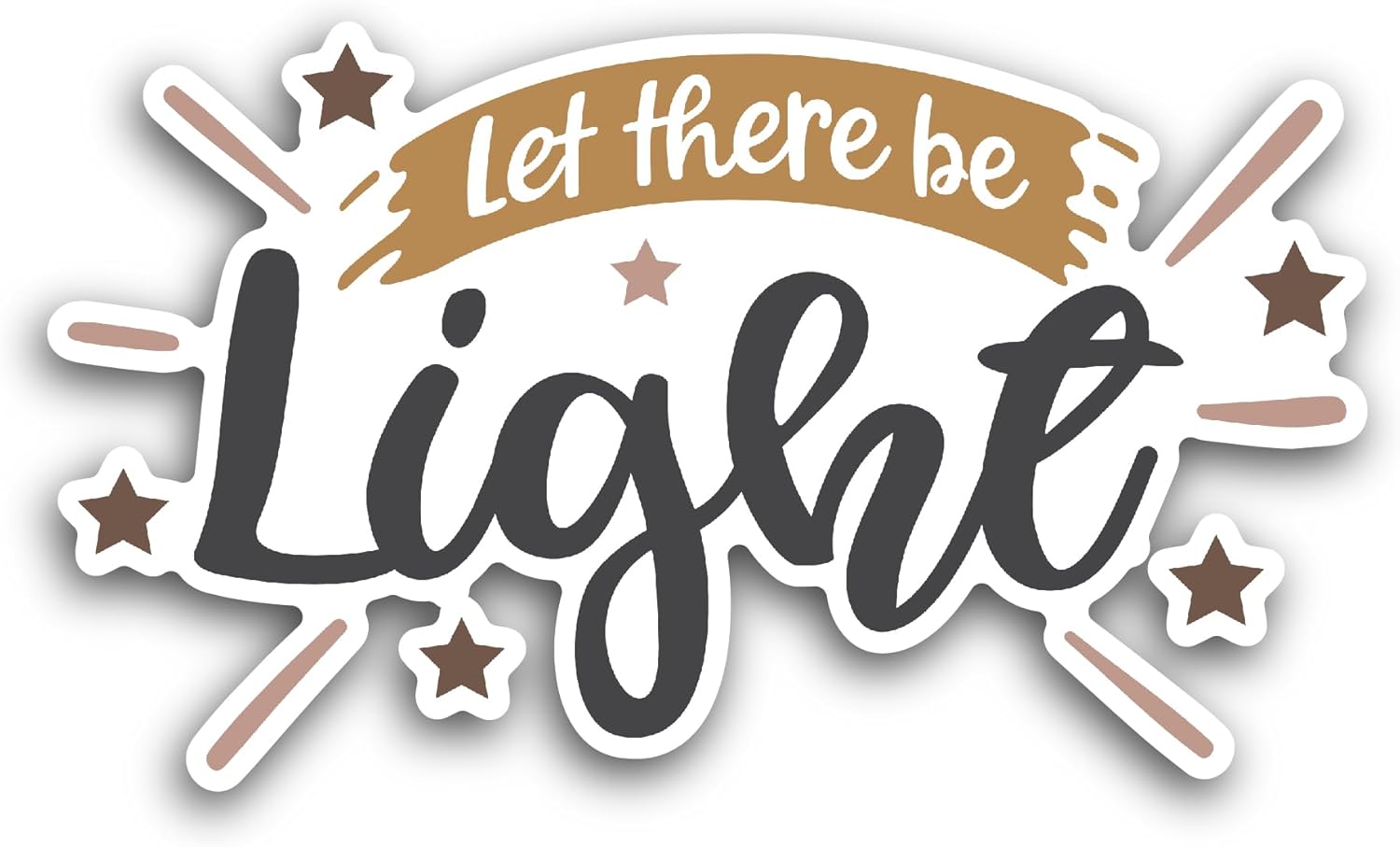 2 (Pieces) 3" and 5" Let There Be Light Sticker, Waterproof Vinyl Decals for Many Purpose Like Cars, Trucks, Laptops, Phones, Windows and More