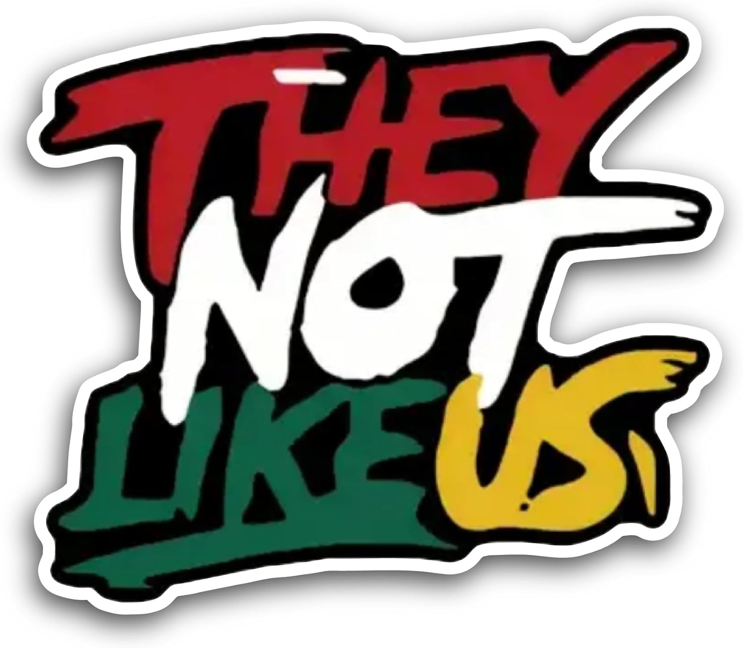 2 (Pieces) 3" and 5" They Not Like Us Sticker, Waterproof Vinyl Decals for Many Purpose Like Cars, Trucks, Laptops, Phones, Windows and More