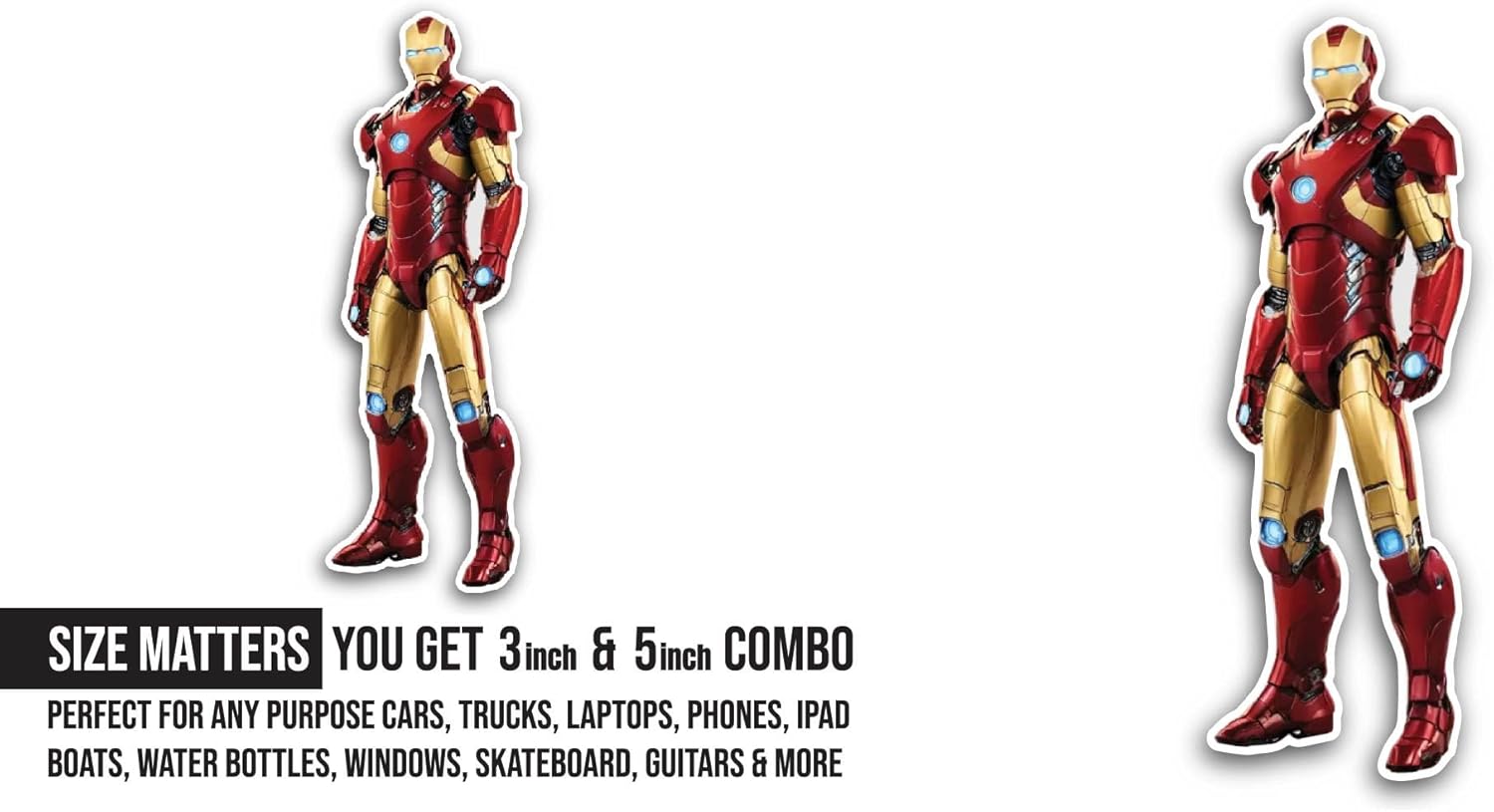 2 (Pieces) 3" and 5" Red RobotToy Sticker, Waterproof Vinyl Decals for Many Purpose Like Cars, Trucks, Laptops, Phones, Windows and More