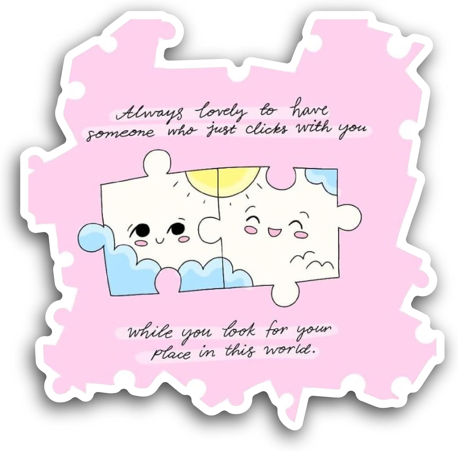 2 (Pieces) 3" and 5" Cute Puzzles Sticker, Waterproof Vinyl Decals for Many Purpose Like Cars, Trucks, Laptops, Phones, Windows and More