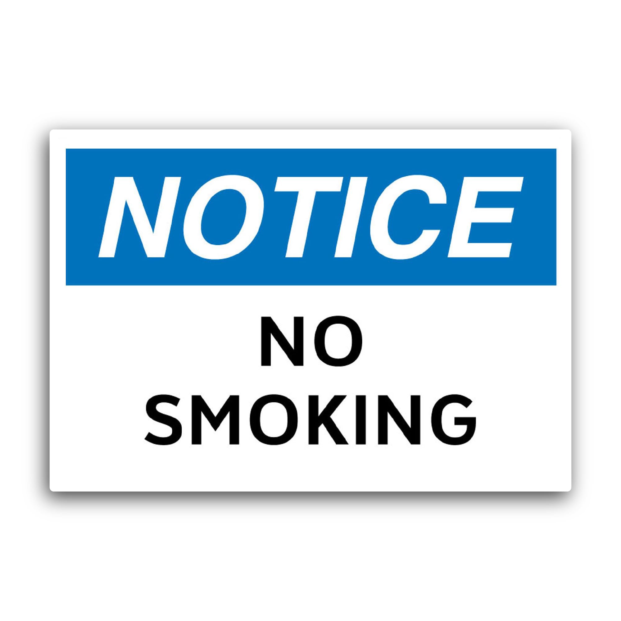 2 (Pieces) 3" and 5" Notice No Smoking Sign Sticker, Waterproof Vinyl Decals for Many Purpose Like C