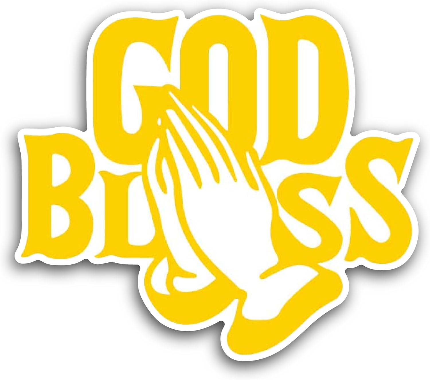 2 (Pieces) 3" and 5" God Bless Text Sticker, Waterproof Vinyl Decals for Many Purpose Like Cars, Trucks, Laptops, Phones, Windows and More