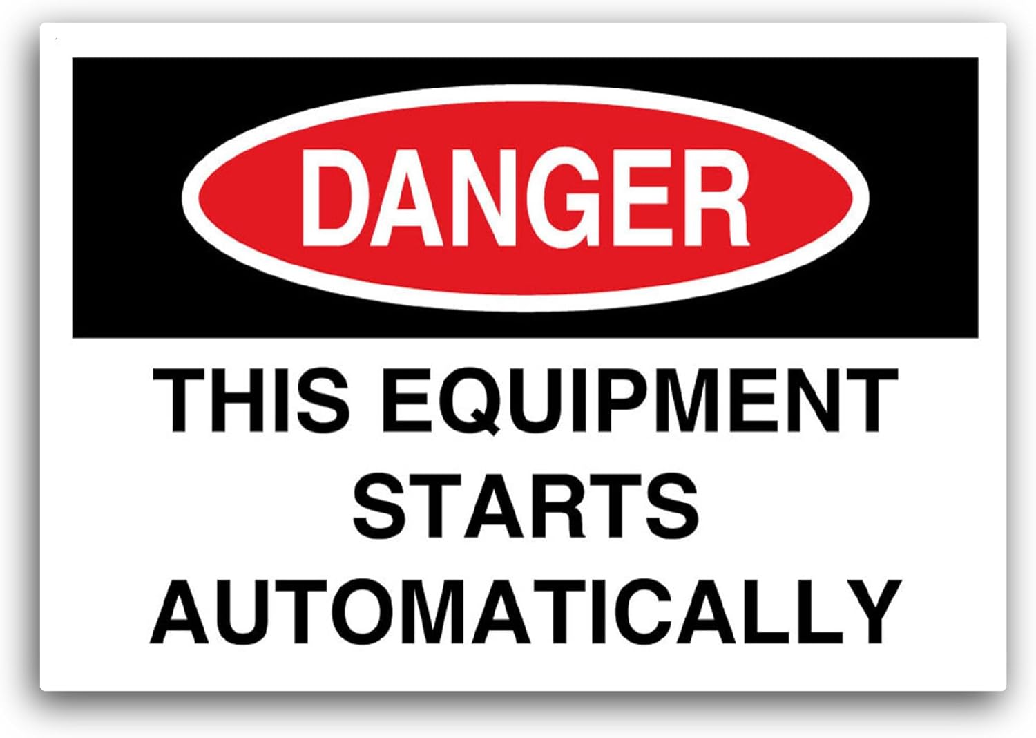 2 (Pieces) 3" and 5" This Equipment Starts Sticker, Waterproof Vinyl Decals for Many Purpose Like Cars, Trucks, Laptops, Phones, Windows and More