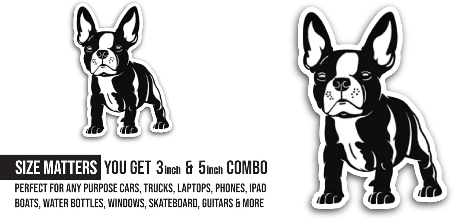 2 (Pieces) 3" and 5" Black Dog Sticker, Waterproof Vinyl Decals for Many Purpose Like Cars, Trucks, Laptops, Phones, Windows and More