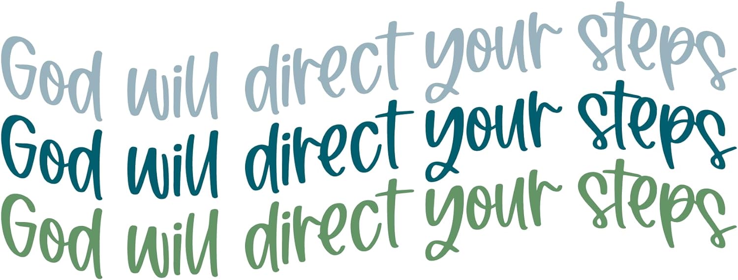 Inspirational Quote "God Will Direct Your Steps" Motivational Sticker Vinyl Decal Motivation Stickers- 5" Vinyl Sticker Waterproof
