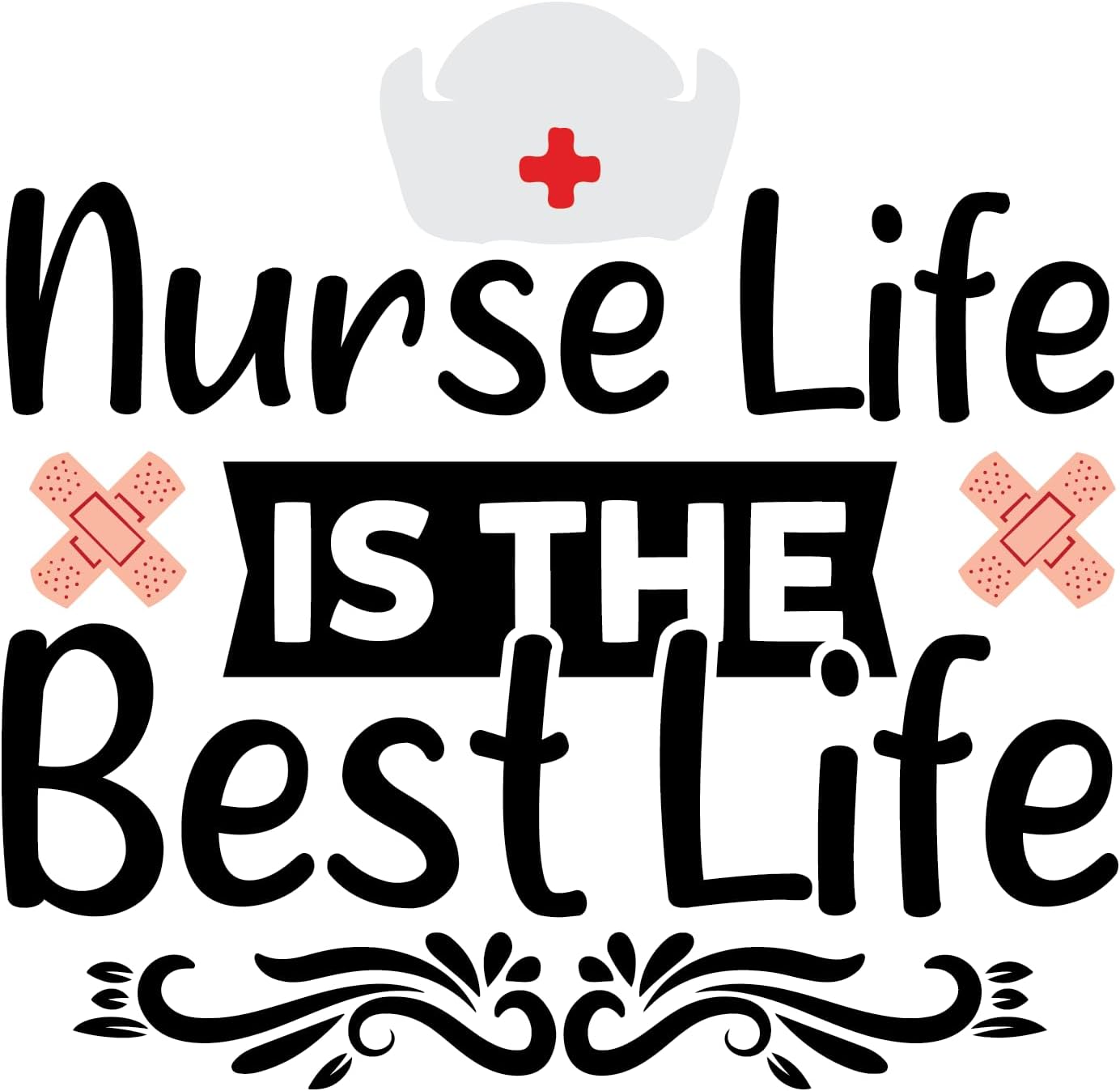 Inspirational Quote "Nurse Life is The Best Life Quate Sticker" Motivational Sticker Vinyl Decal Motivation Stickers- 5" Vinyl Sticker Waterproof