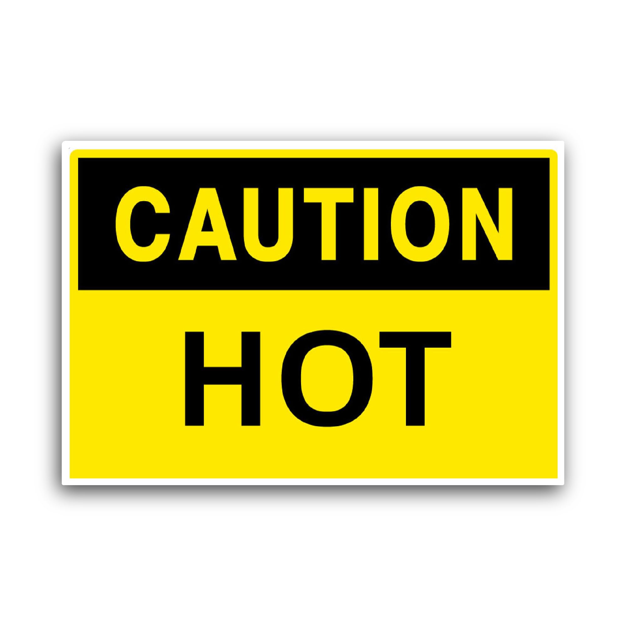 2 (Pieces) 3" and 5" Caution Hot Sticker, Waterproof Vinyl Decals for Many Purpose Like Cars, Trucks