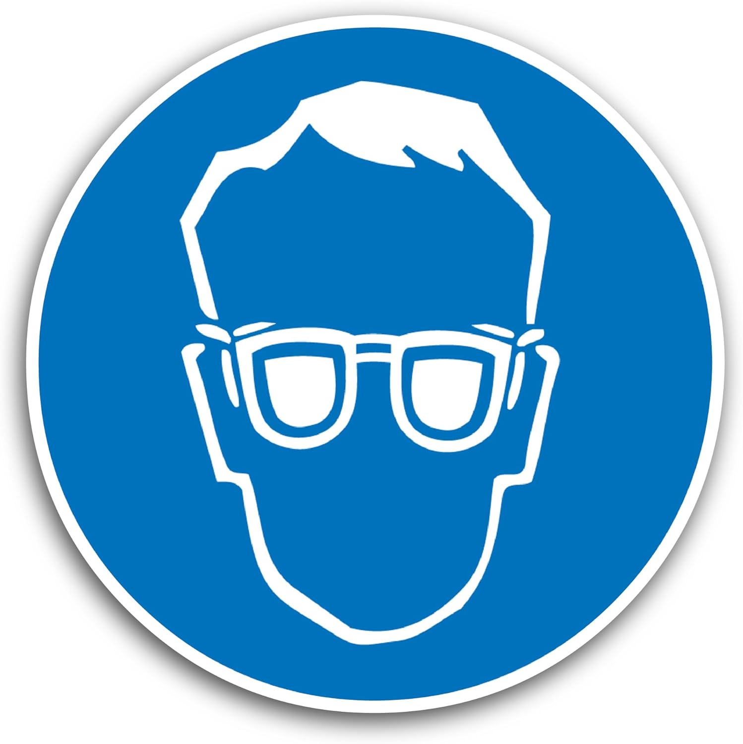 2 (Pieces) 3" and 5" Wear Eye Protection Mandatory Sticker, Waterproof Vinyl Decals for Many Purpose Like Cars, Trucks, Laptops, Phones, Windows and More