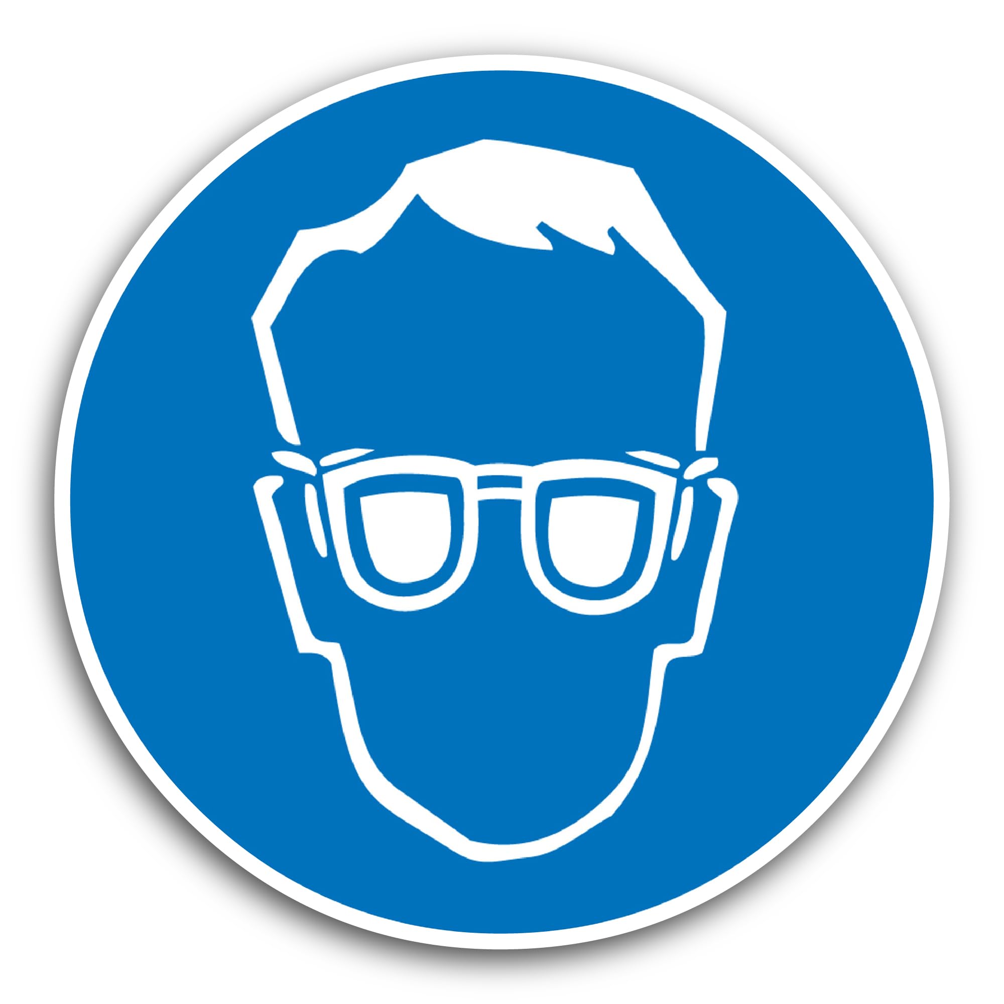 2 (Pieces) 3" and 5" Wear Eye Protection Mandatory Sticker, Waterproof Vinyl Decals for Many Purpose