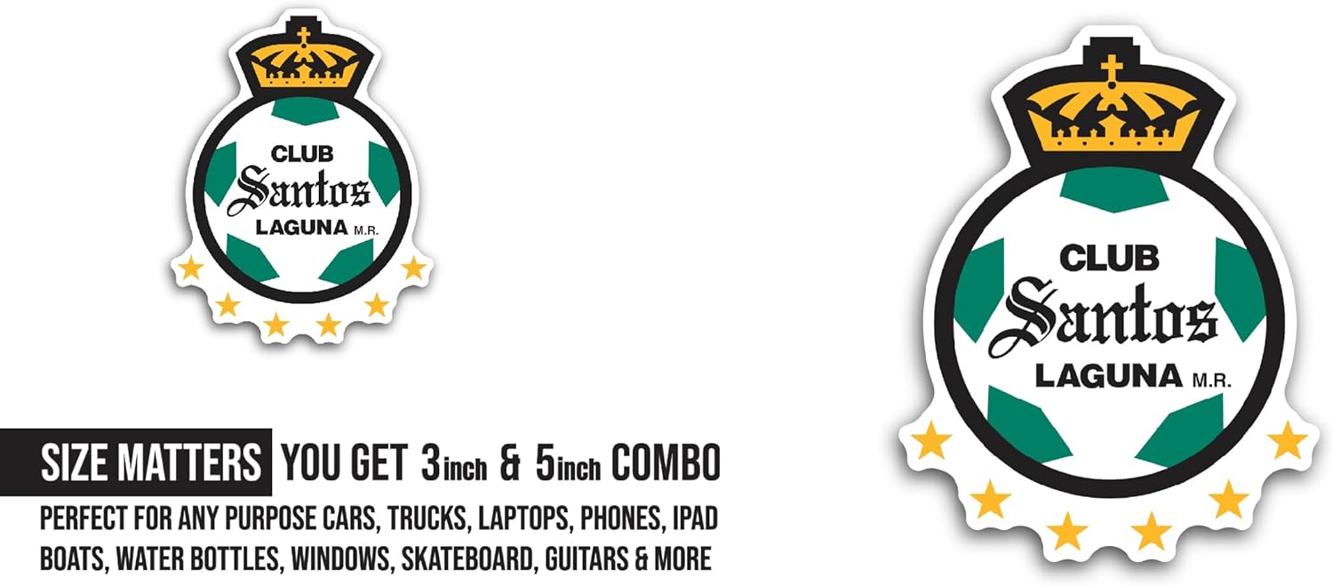2 (Pieces) 3" and 5" Sant0s Laguna Sticker, Waterproof Vinyl Decals for Many Purpose Like Cars, Trucks, Laptops, Phones, Windows and More
