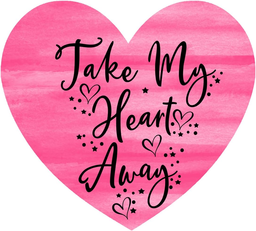 Inspirational Quote Take My Heart Away Motivational Sticker Vinyl Decal Motivation Stickers- 5" Vinyl Sticker Waterproof