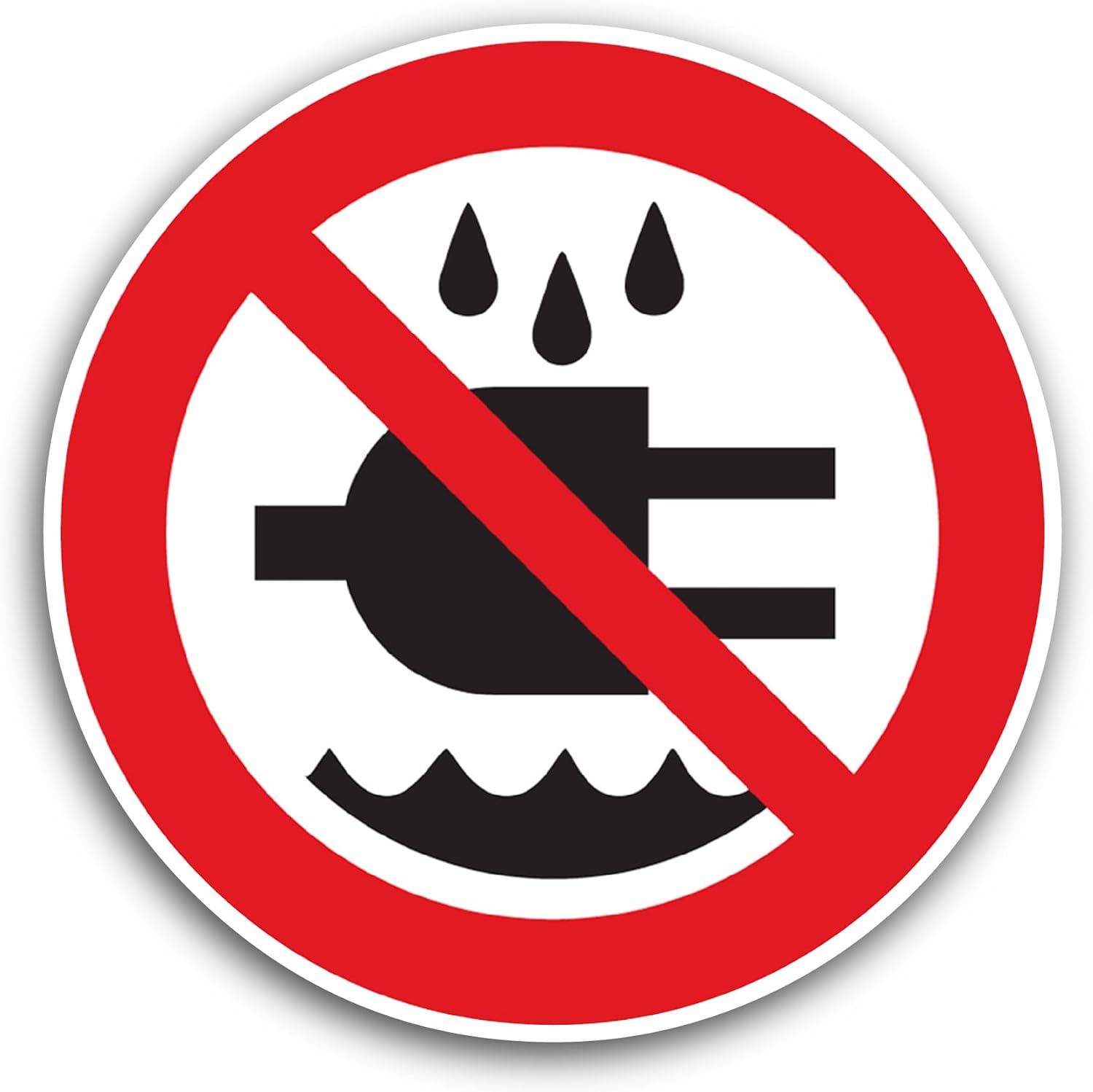 2 (Pieces) 3" and 5" Do Not Expose to Water Sticker, Waterproof Vinyl Decals for Many Purpose Like Cars, Trucks, Laptops, Phones, Windows and More