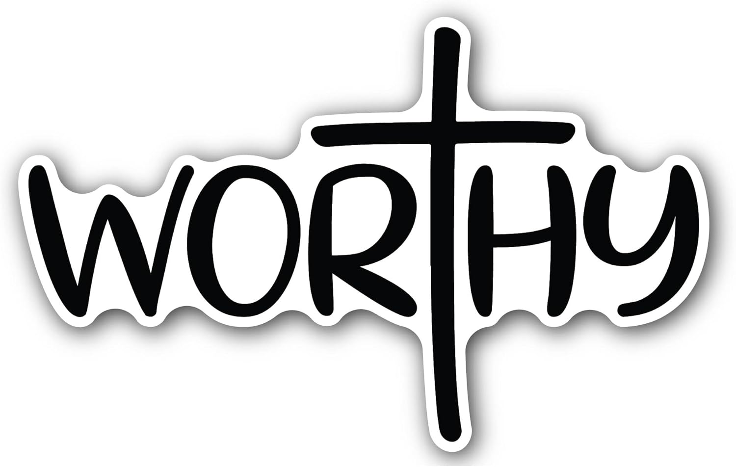 2 (Pieces) 3" and 5" Worthy Sticker, Waterproof Vinyl Decals for Many Purpose Like Cars, Trucks, Laptops, Phones, Windows and More