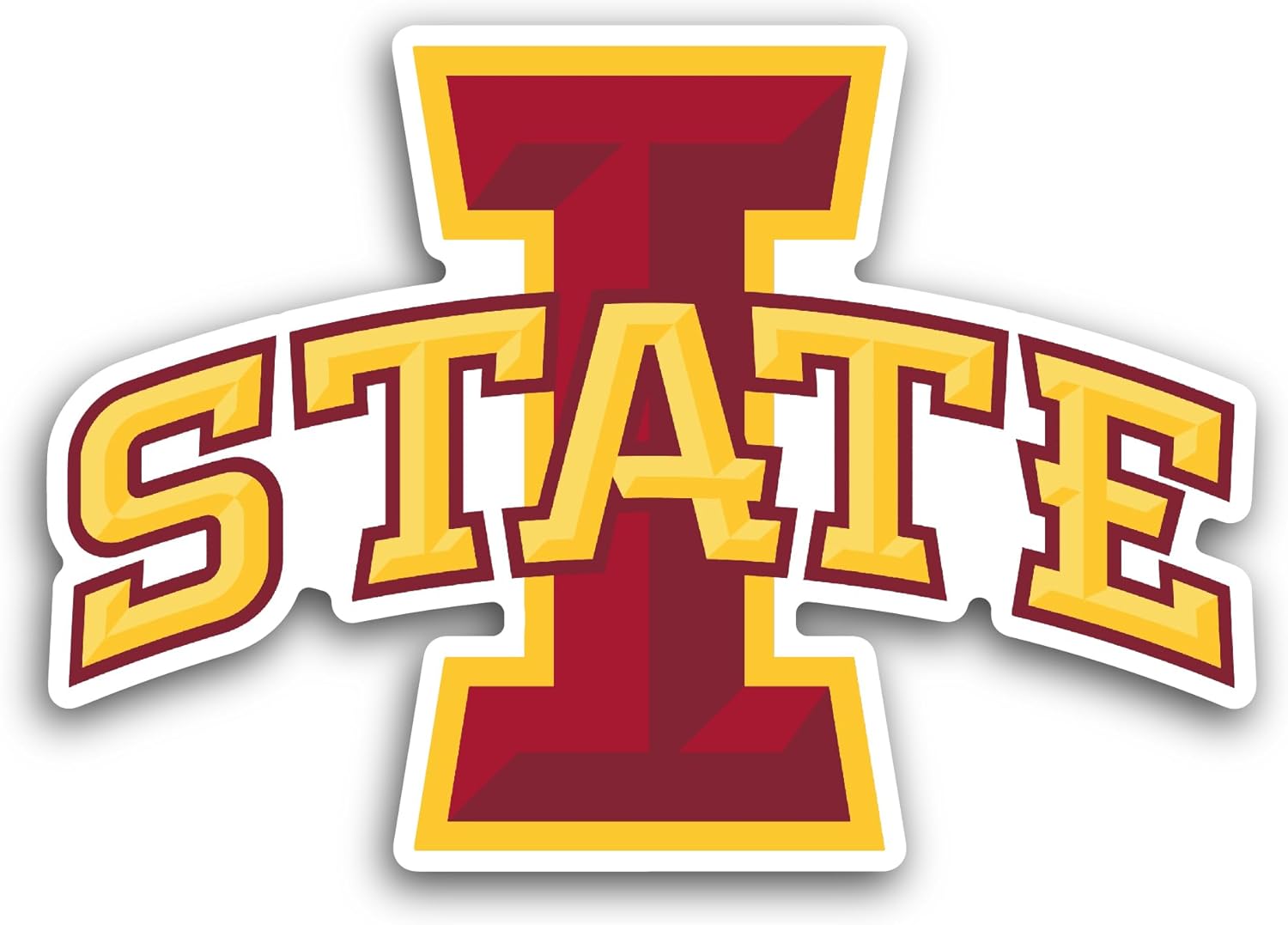 2 (Pieces) 3" and 5" L0wa State Logo Sticker, Waterproof Vinyl Decals for Many Purpose Like Cars, Trucks, Laptops, Phones, Windows and More