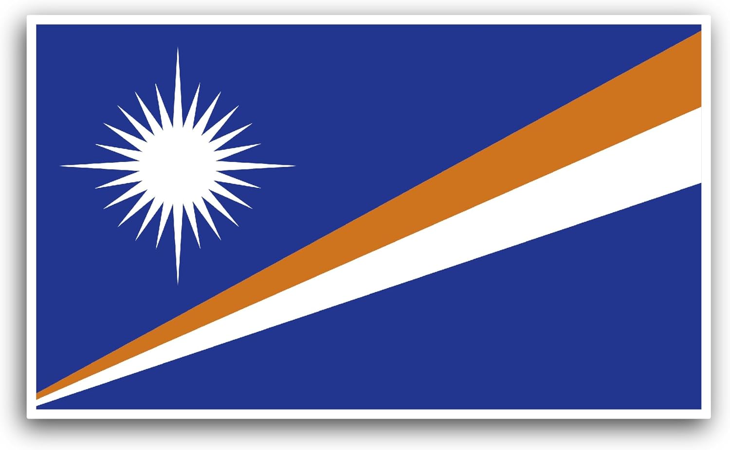 2 (Pieces) 3" and 5" Marshall Islands Flag Sticker, Waterproof Vinyl Decals for Many Purpose Like Cars, Trucks, Laptops, Phones, Windows and More