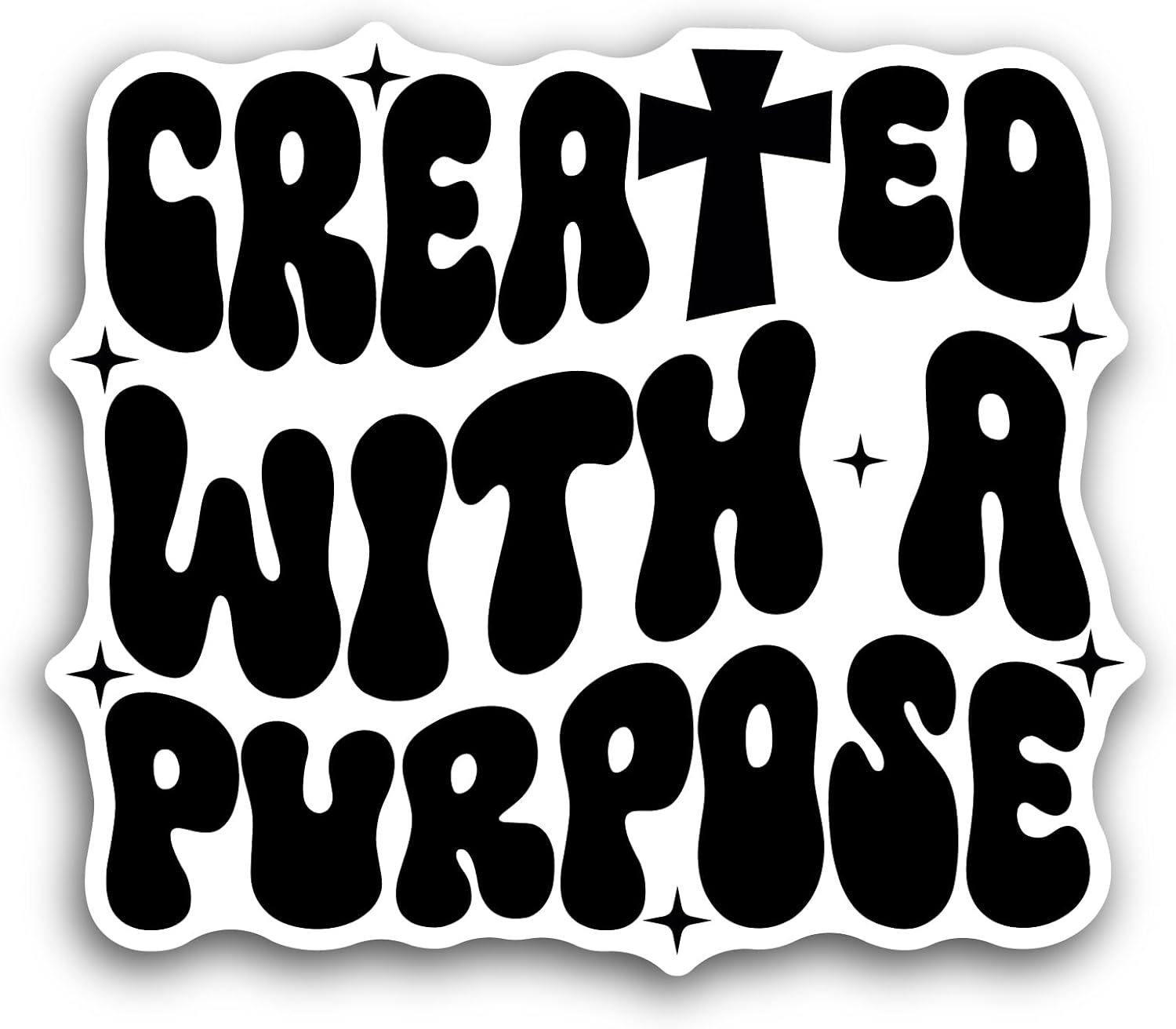 2 (Pieces) 3" and 5" Greated with A Purpose Text Sticker, Waterproof Vinyl Decals for Many Purpose Like Cars, Trucks, Laptops, Phones, Windows and More