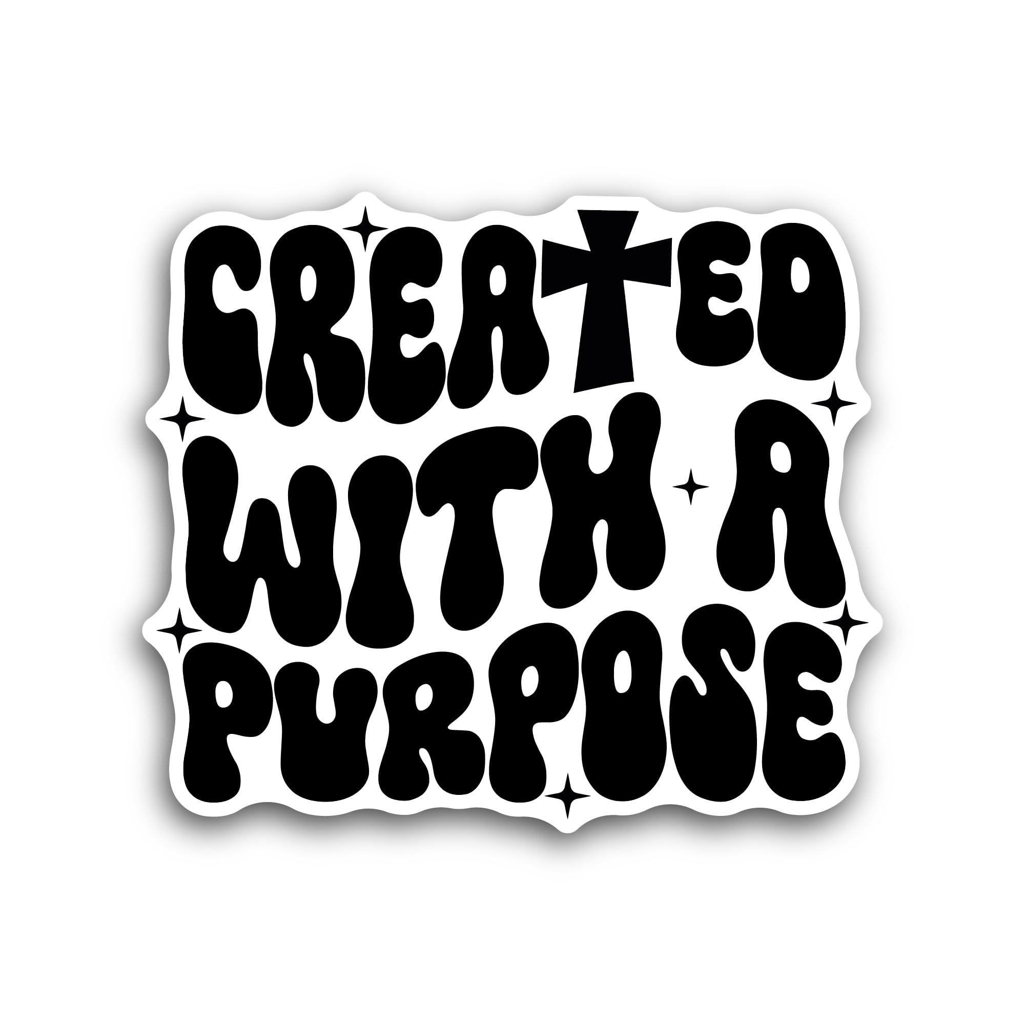 2 (Pieces) 3" and 5" Greated with A Purpose Text Sticker, Waterproof Vinyl Decals for Many Purpose L