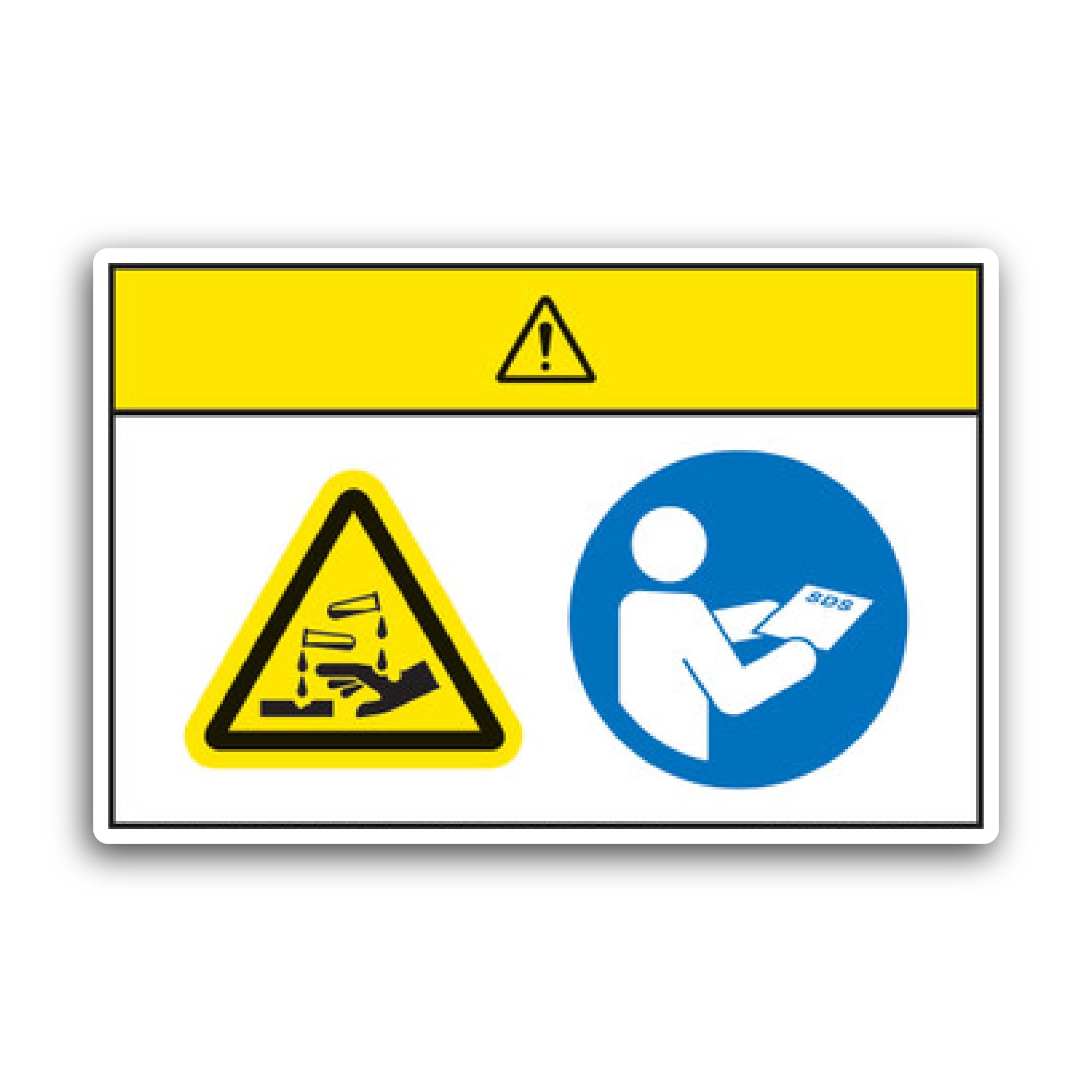 2 (Pieces) 3" and 5" Chemical Hazard Symbol Sticker, Waterproof Vinyl Decals for Many Purpose Like C