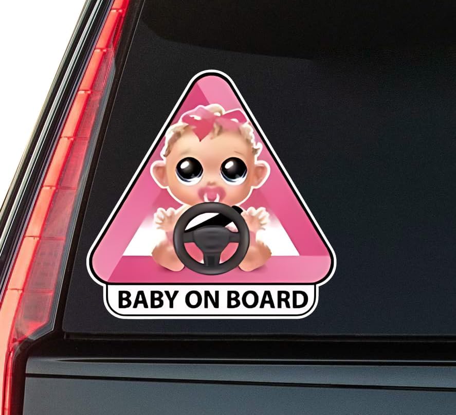 Baby Boy On Board Window Vinyl Decal Sticker 6" (White), Waterproof Vinyl Decals for Many Purpose Like Cars, Trucks, Laptops, Phones, Windows and More