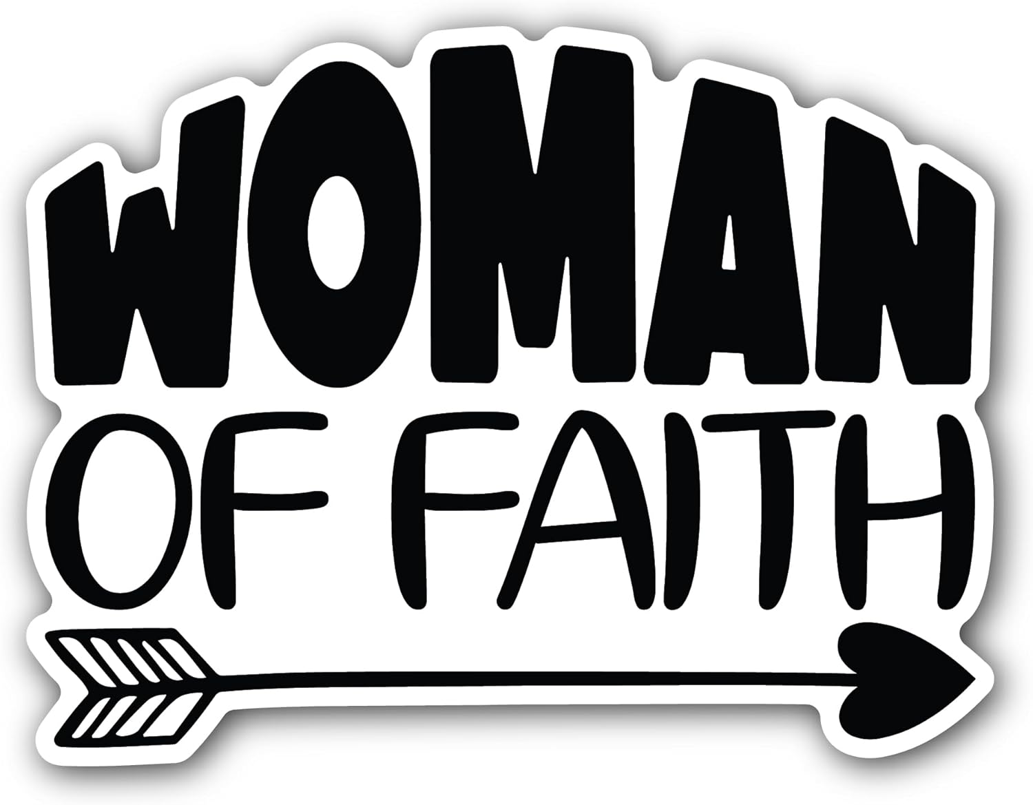 2 (Pieces) 3" and 5" Woman of Faith Text Sticker, Waterproof Vinyl Decals for Many Purpose Like Cars, Trucks, Laptops, Phones, Windows and More