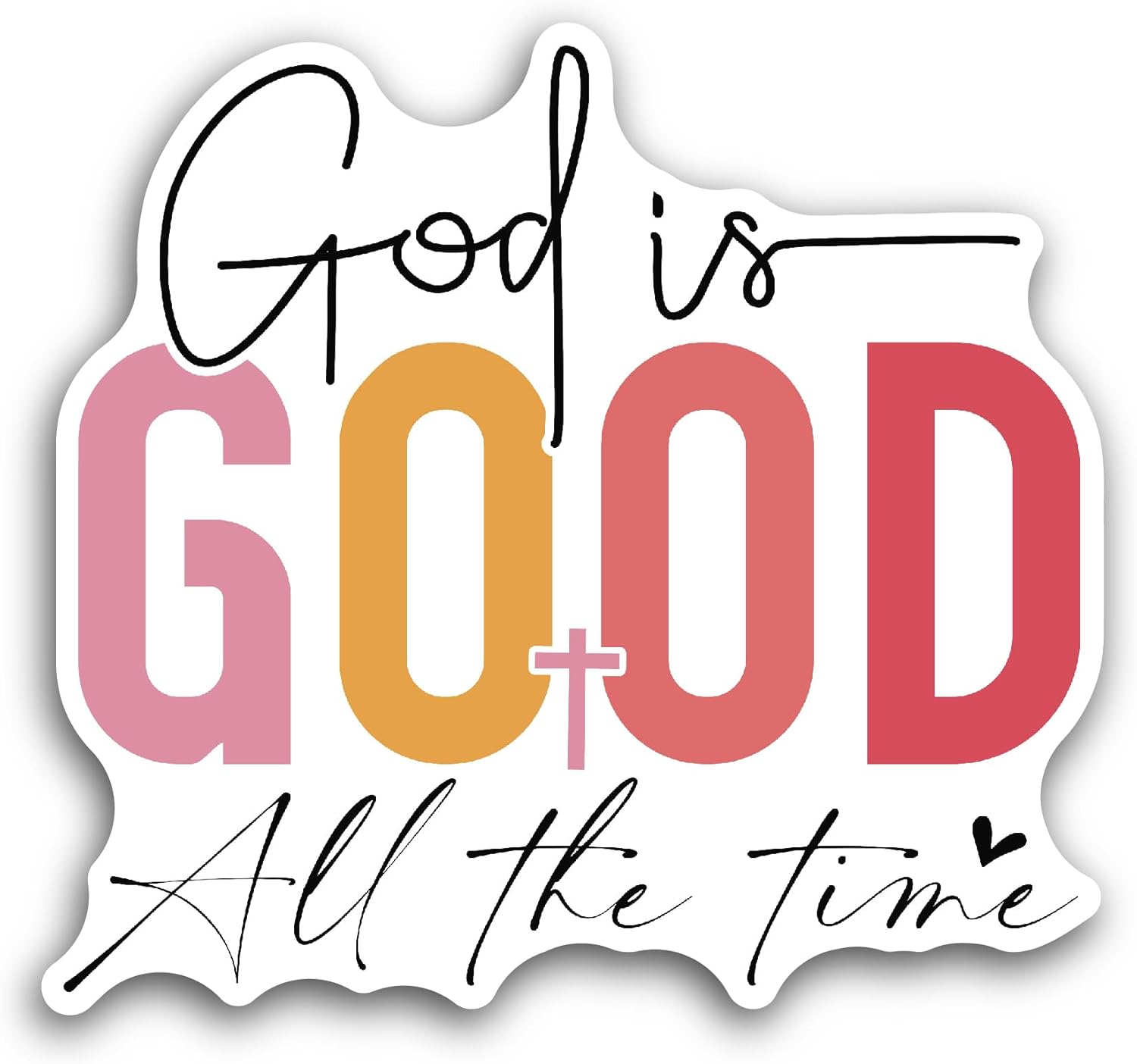 2 (Pieces) 3" and 5" God is Good Sticker, Waterproof Vinyl Decals for Many Purpose Like Cars, Trucks, Laptops, Phones, Windows and More