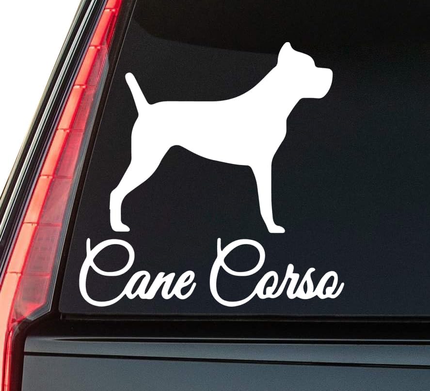Cane Corso Window Vinyl Decal Sticker 6" (White), Waterproof Vinyl Decals for Many Purpose Like Cars, Trucks, Laptops, Phones, Windows and More
