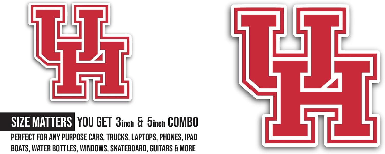 2 (Pieces) 3" and 5" University Decal Sticker, Waterproof Vinyl Decals for Many Purpose Like Cars, Trucks, Laptops, Phones, Windows and More