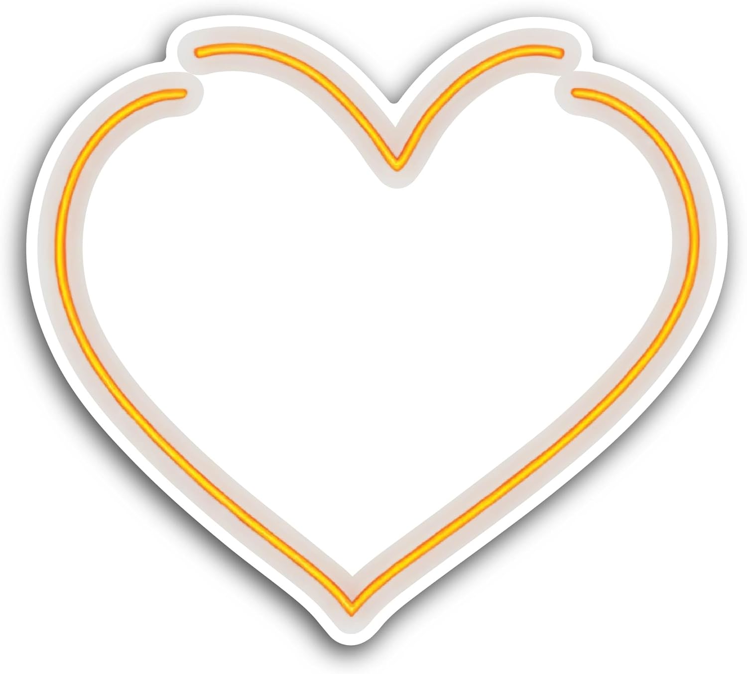 2 (Pieces) 3" and 5" Yellow Heart Frame Sticker, Waterproof Vinyl Decals for Many Purpose Like Cars, Trucks, Laptops, Phones, Windows and More