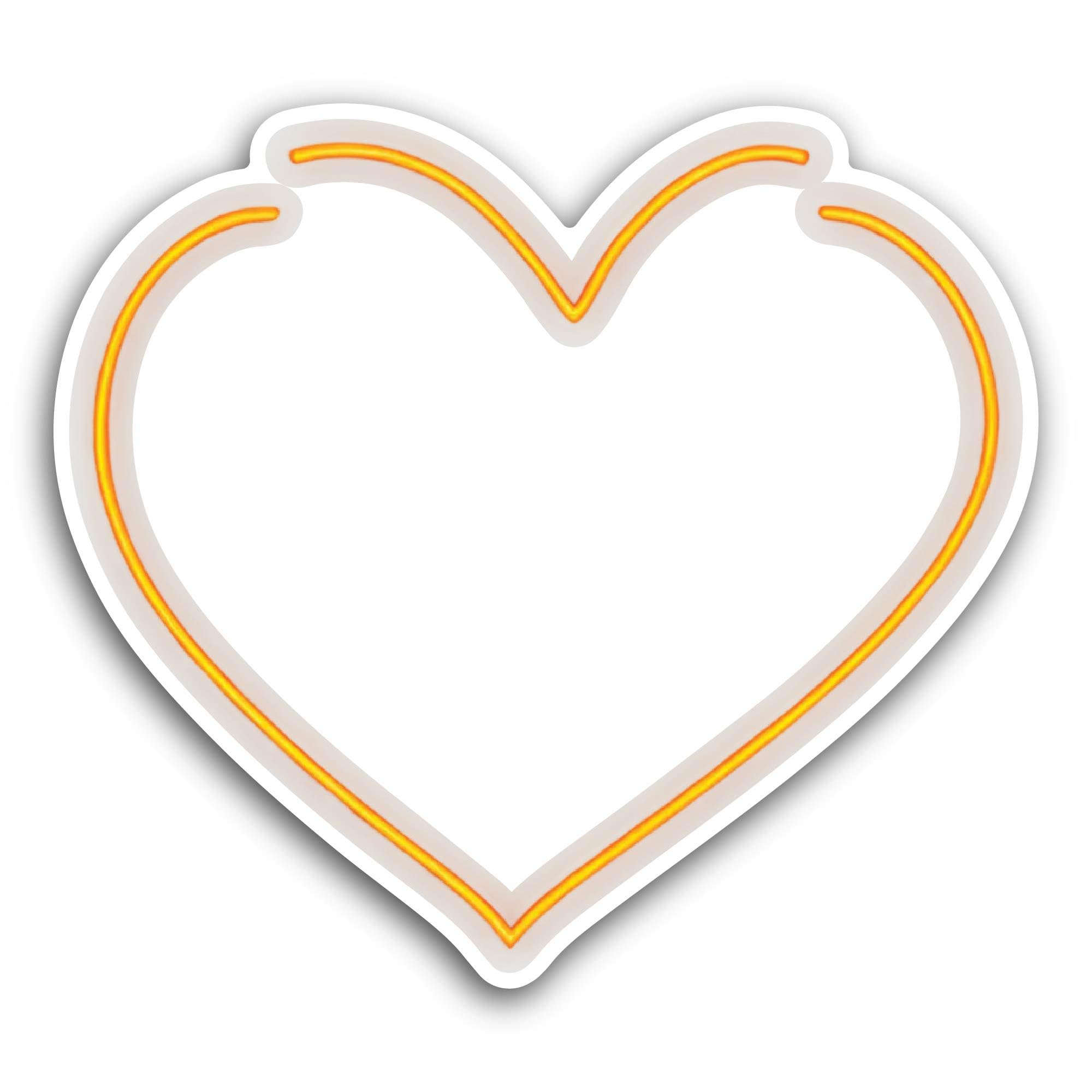 2 (Pieces) 3" and 5" Yellow Heart Frame Sticker, Waterproof Vinyl Decals for Many Purpose Like Cars,