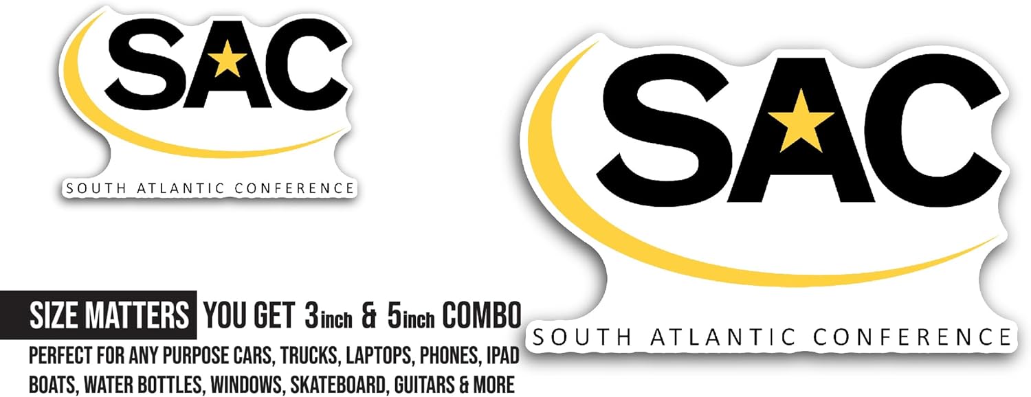 2 (Pieces) 3" and 5" S0uth Atlantic Conference Sticker, Waterproof Vinyl Decals for Many Purpose Like Cars, Trucks, Laptops, Phones, Windows and More