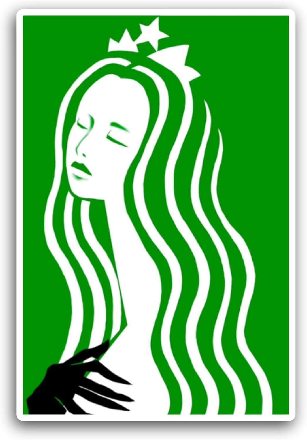 2 (Pieces) 3" and 5" Green St@rbucks Logo Sticker, Waterproof Vinyl Decals for Many Purpose Like Cars, Trucks, Laptops, Phones, Windows and More