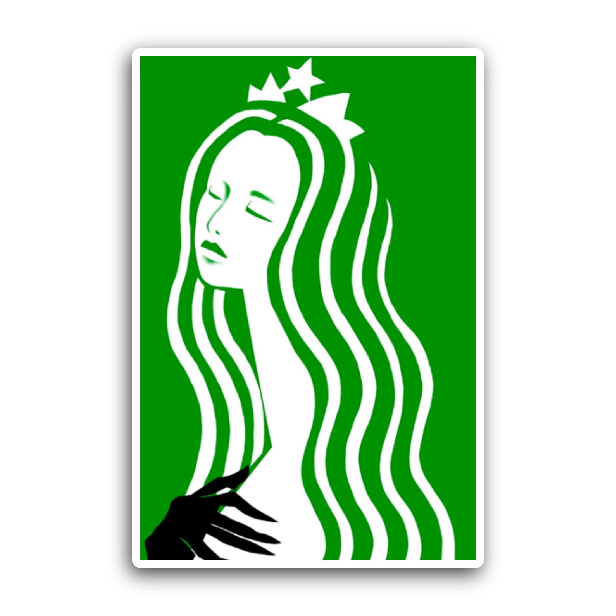 2 (Pieces) 3" and 5" Green St@rbucks Logo Sticker, Waterproof Vinyl Decals for Many Purpose Like Car