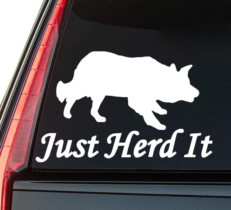 Just Herd It Window Vinyl Decal Sticker 6" (White), Waterproof Vinyl Decals for Many Purpose Like Cars, Trucks, Laptops, Phones, Windows and More