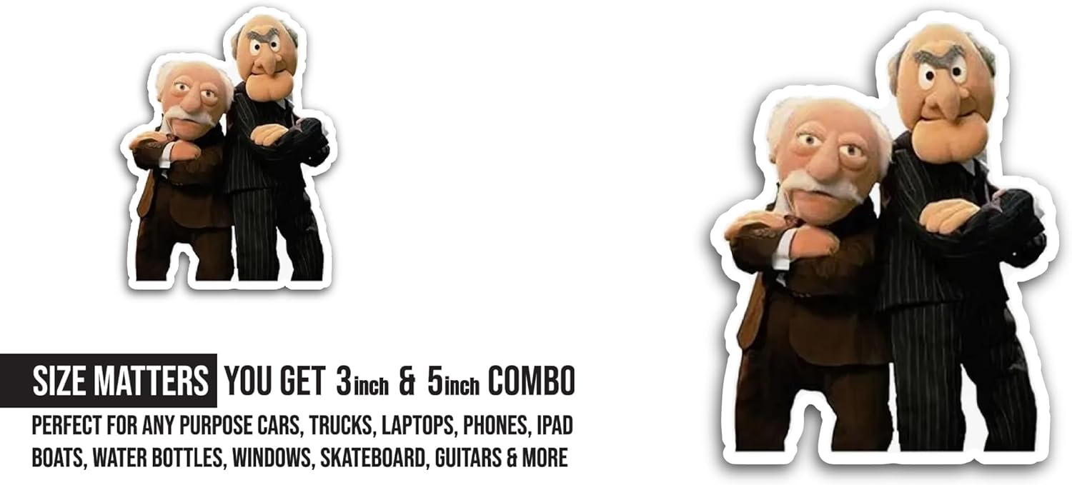 2 (Pieces) 3" and 5" Muppets Characters Sticker, Waterproof Vinyl Decals for Many Purpose Like Cars, Trucks, Laptops, Phones, Windows and More