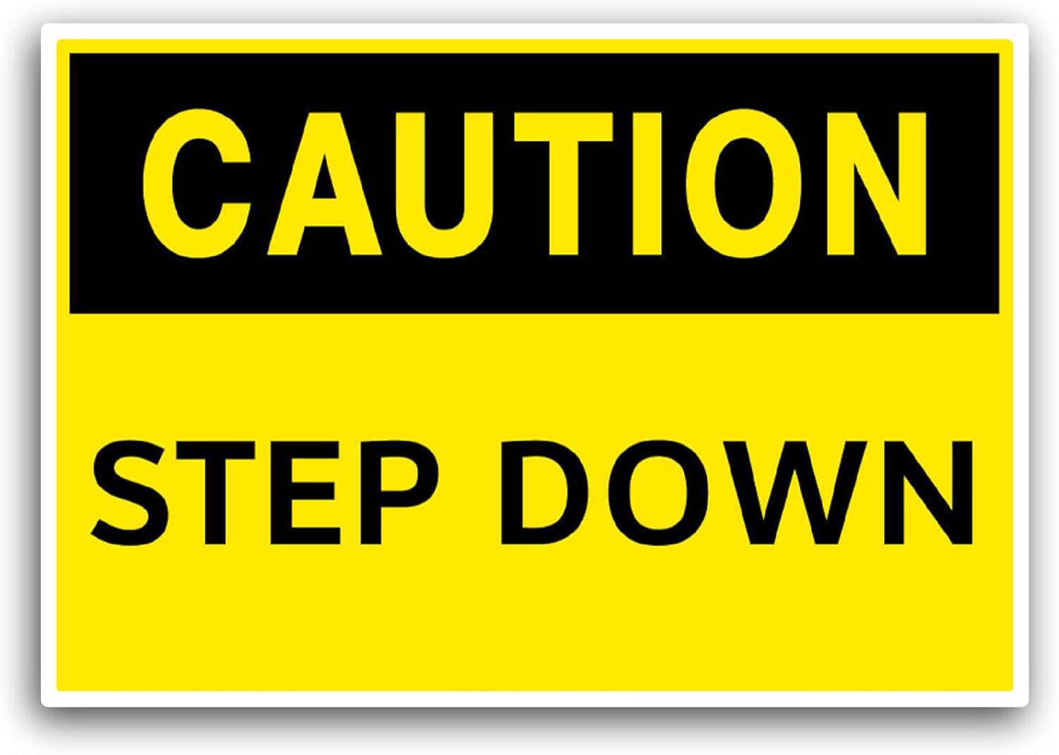 2 (Pieces) 3" and 5" Step Down Sticker, Waterproof Vinyl Decals for Many Purpose Like Cars, Trucks, Laptops, Phones, Windows and More