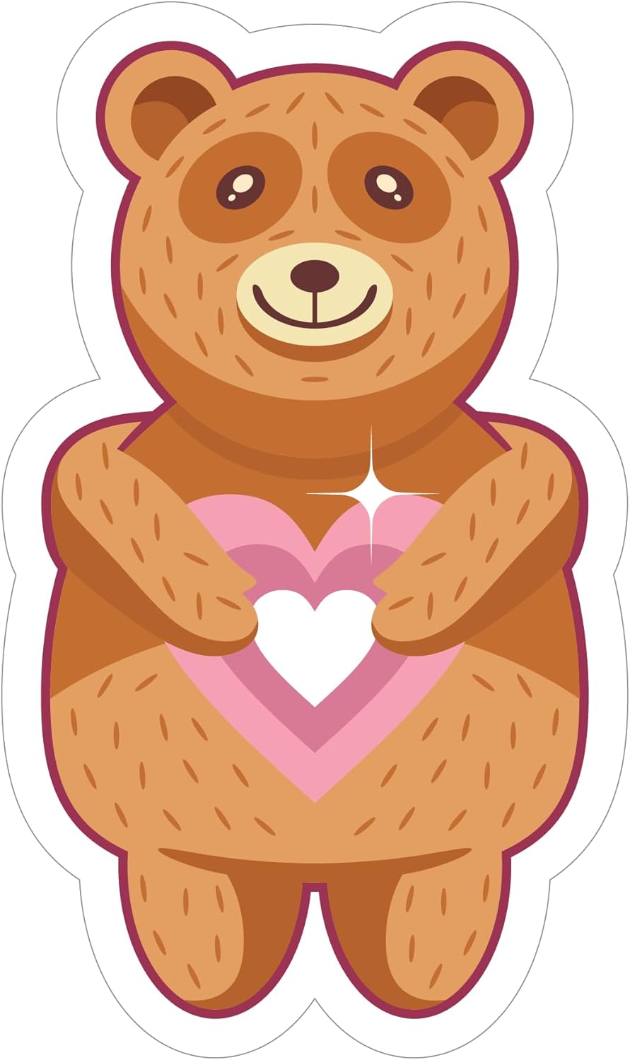 Inspirational Quote Bear Holding Heart Motivational Sticker Vinyl Decal Motivation Stickers- 5" Vinyl Sticker Waterproof