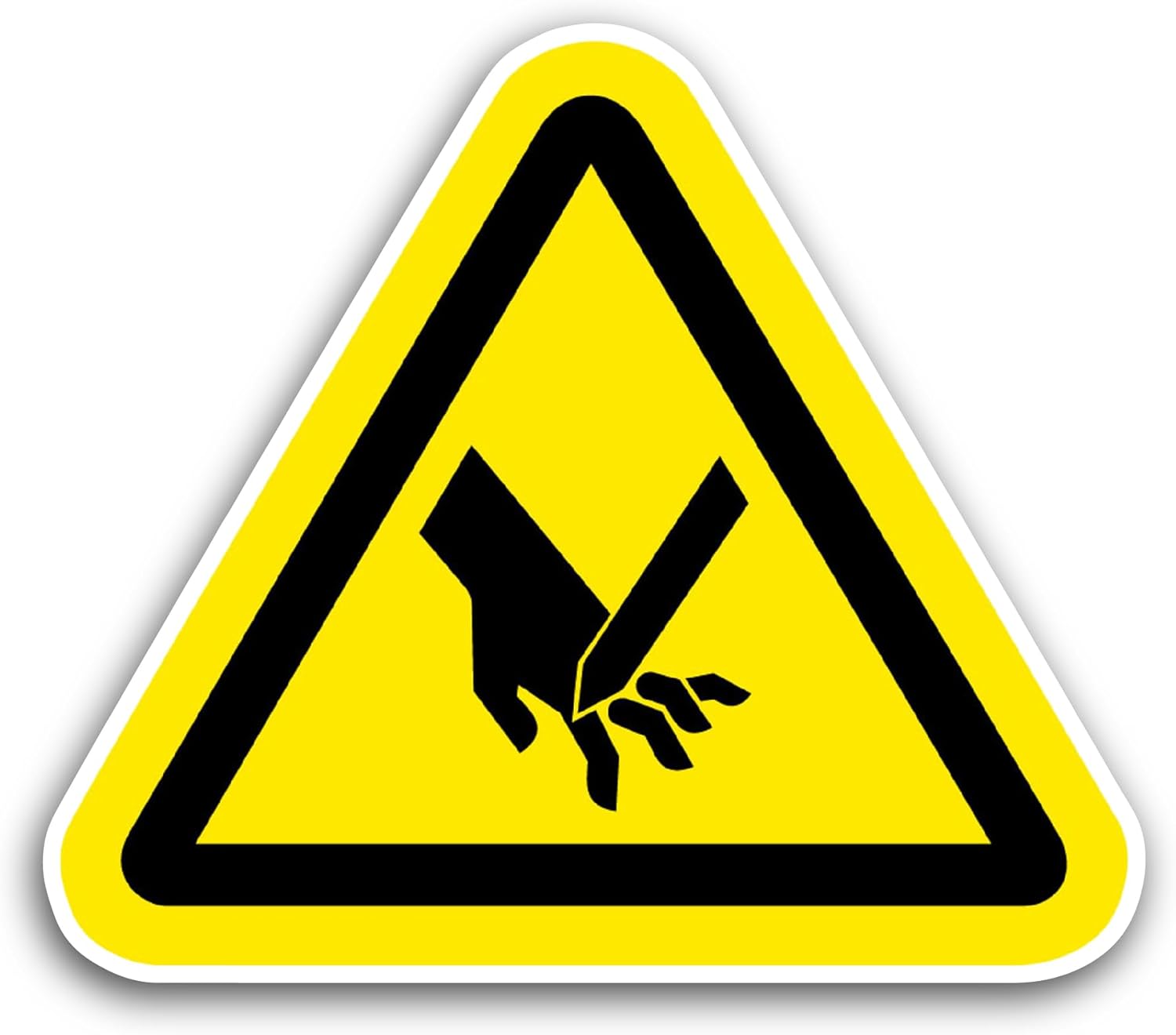 2 (Pieces) 3" and 5" Warning Cut Hazard Sticker, Waterproof Vinyl Decals for Many Purpose Like Cars, Trucks, Laptops, Phones, Windows and More