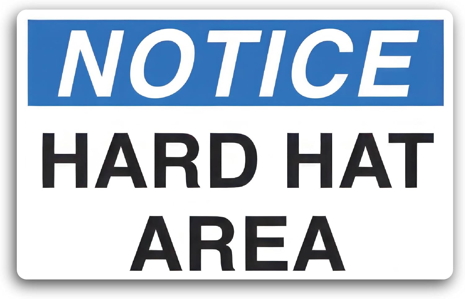 2 (Pieces) 3" and 5" Notice Hard Hat Area Decal Sticker, Waterproof Vinyl Decals for Many Purpose Like Cars, Trucks, Laptops, Phones, Windows and More