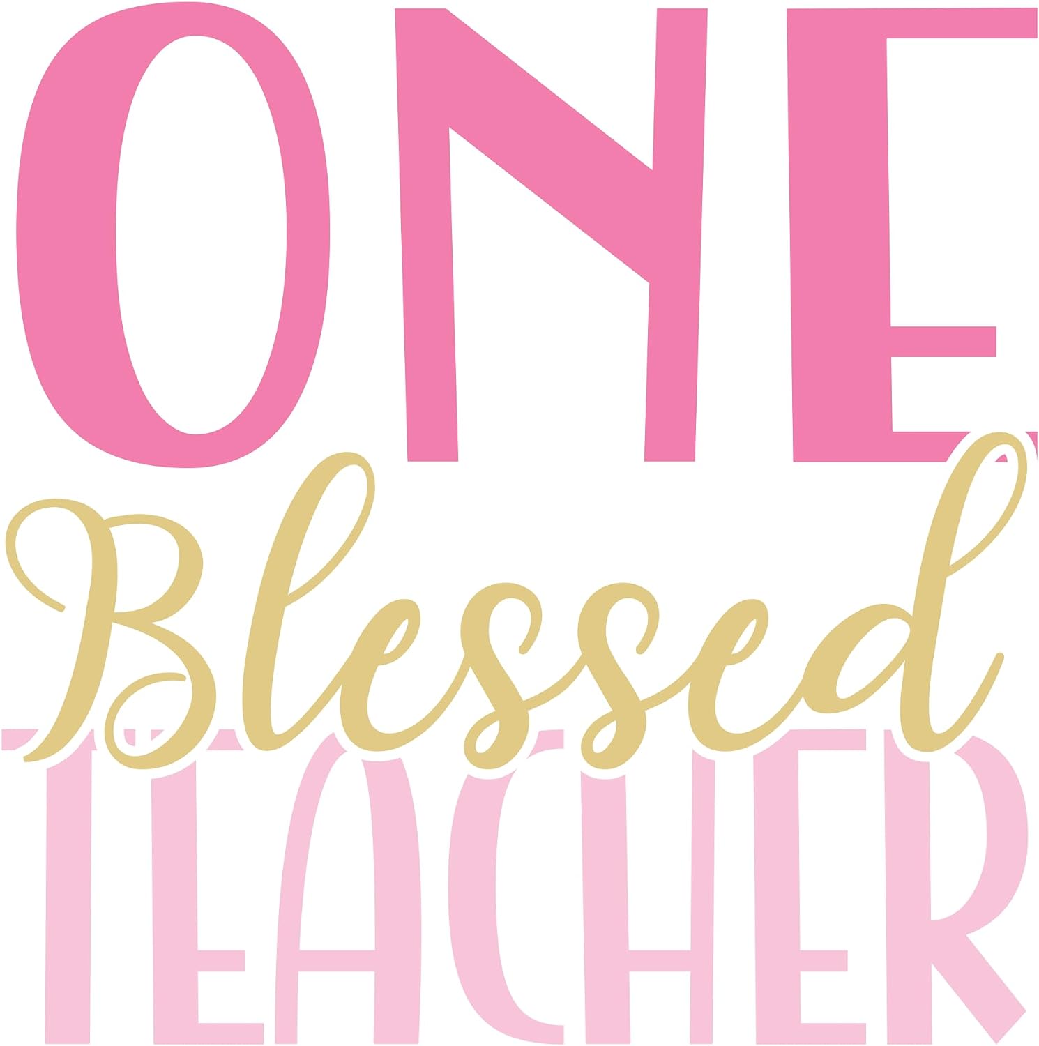 Inspirational Quote "One Blessed Teacher Icon" Motivational Sticker Vinyl Decal Motivation Stickers- 5" Vinyl Sticker Waterproof
