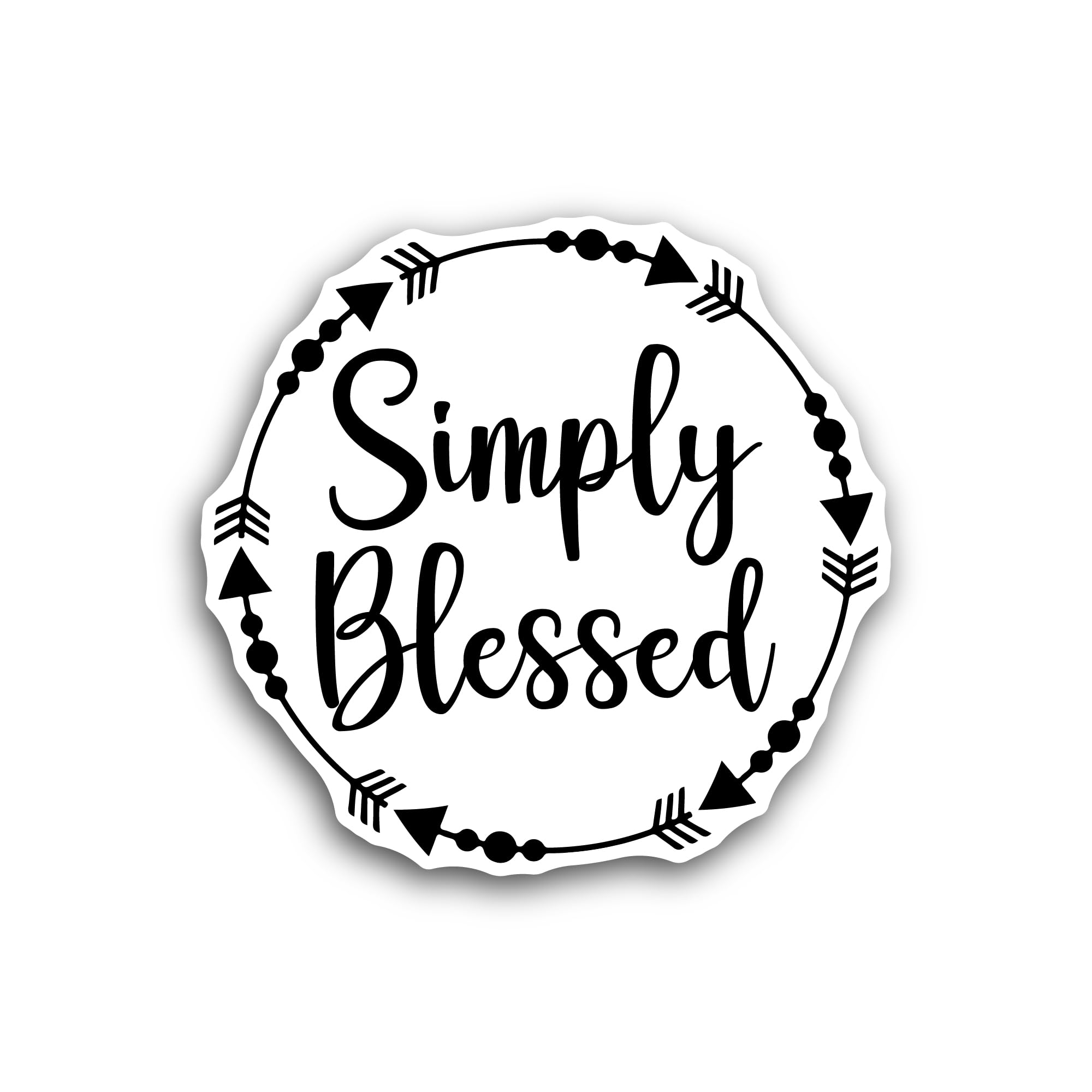 2 (Pieces) 3" and 5" Simply Blessed Text Sticker, Waterproof Vinyl Decals for Many Purpose Like Cars