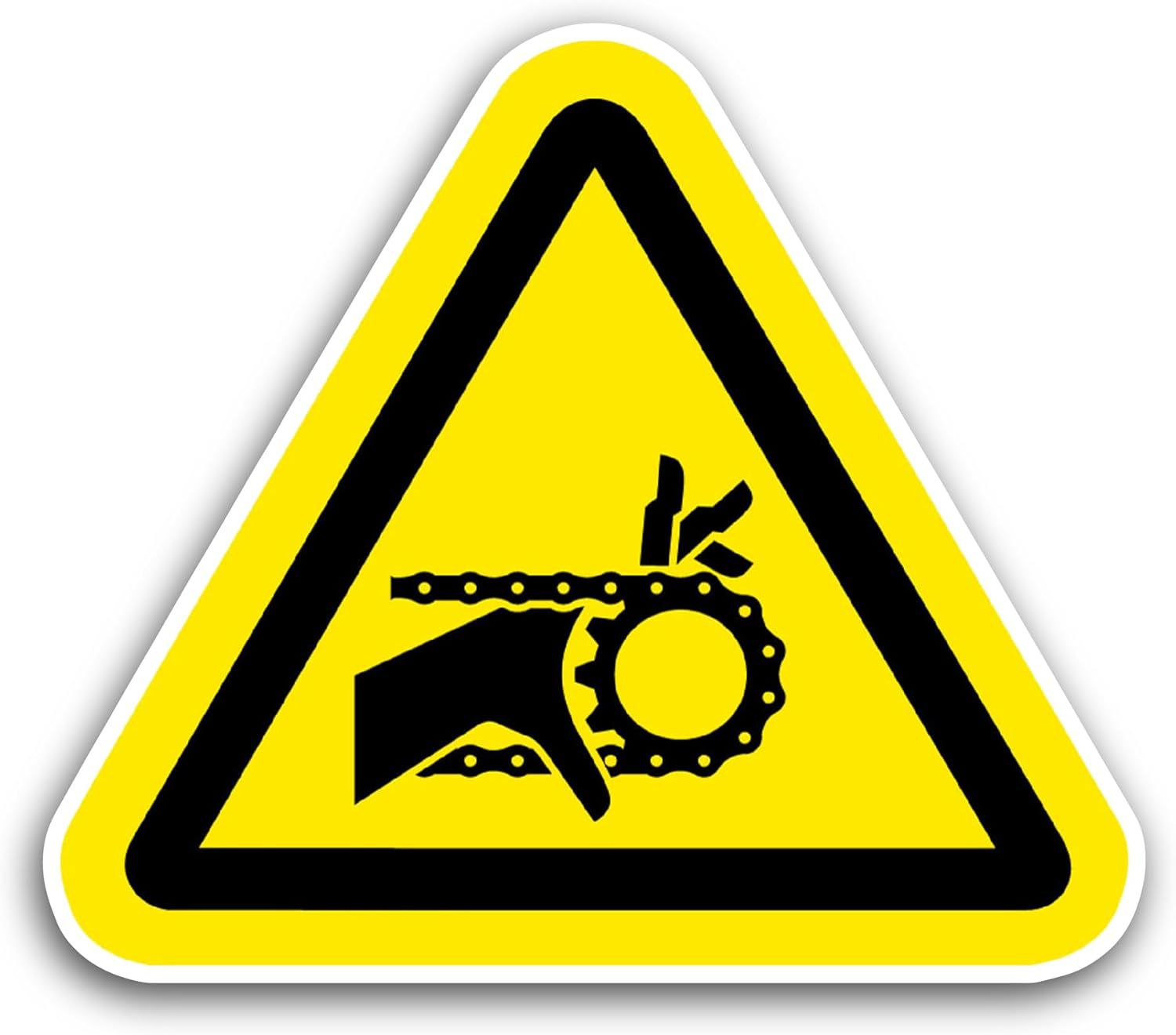 2 (Pieces) 3" and 5" Hand Injury Warning Sticker, Waterproof Vinyl Decals for Many Purpose Like Cars, Trucks, Laptops, Phones, Windows and More