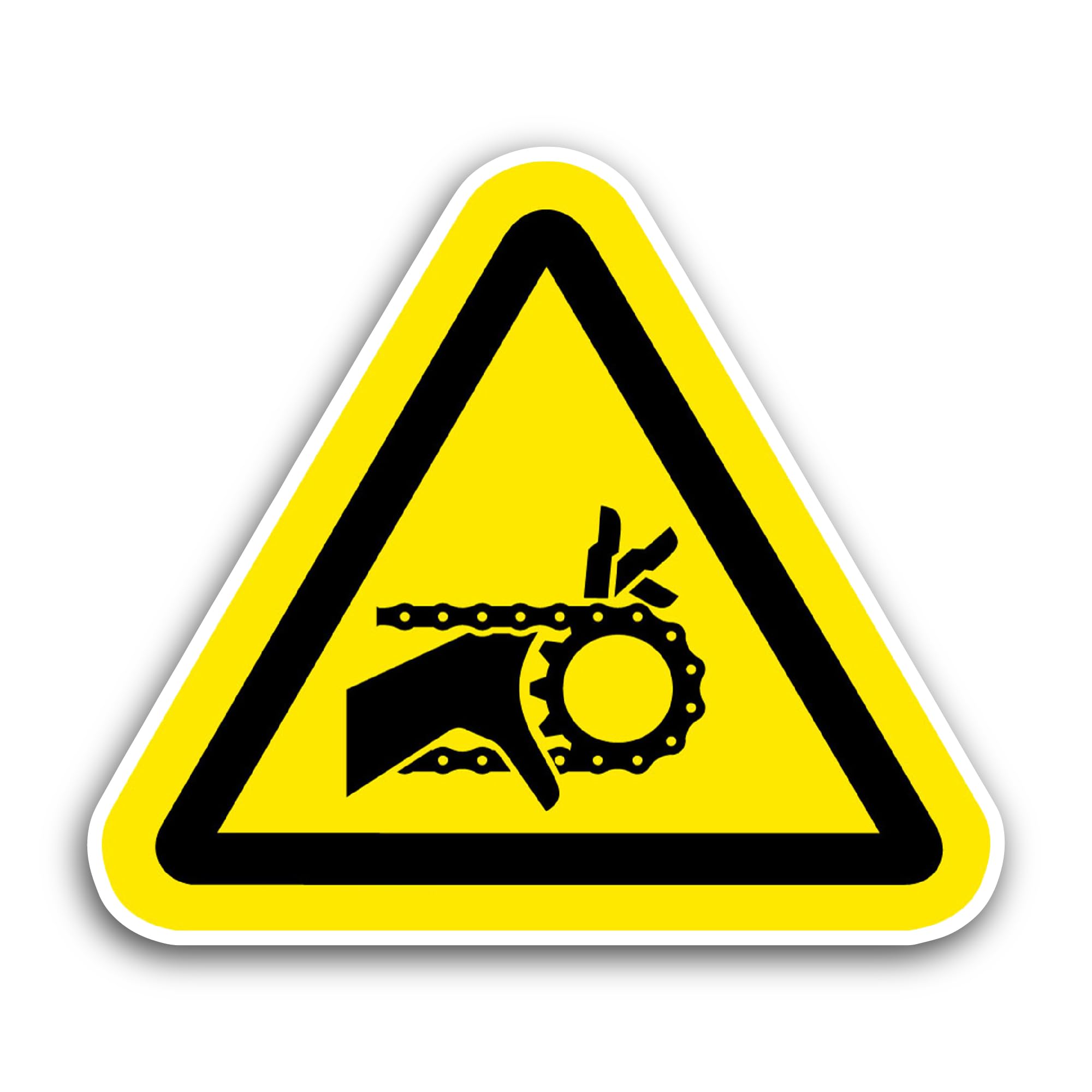 2 (Pieces) 3" and 5" Hand Injury Warning Sticker, Waterproof Vinyl Decals for Many Purpose Like Cars