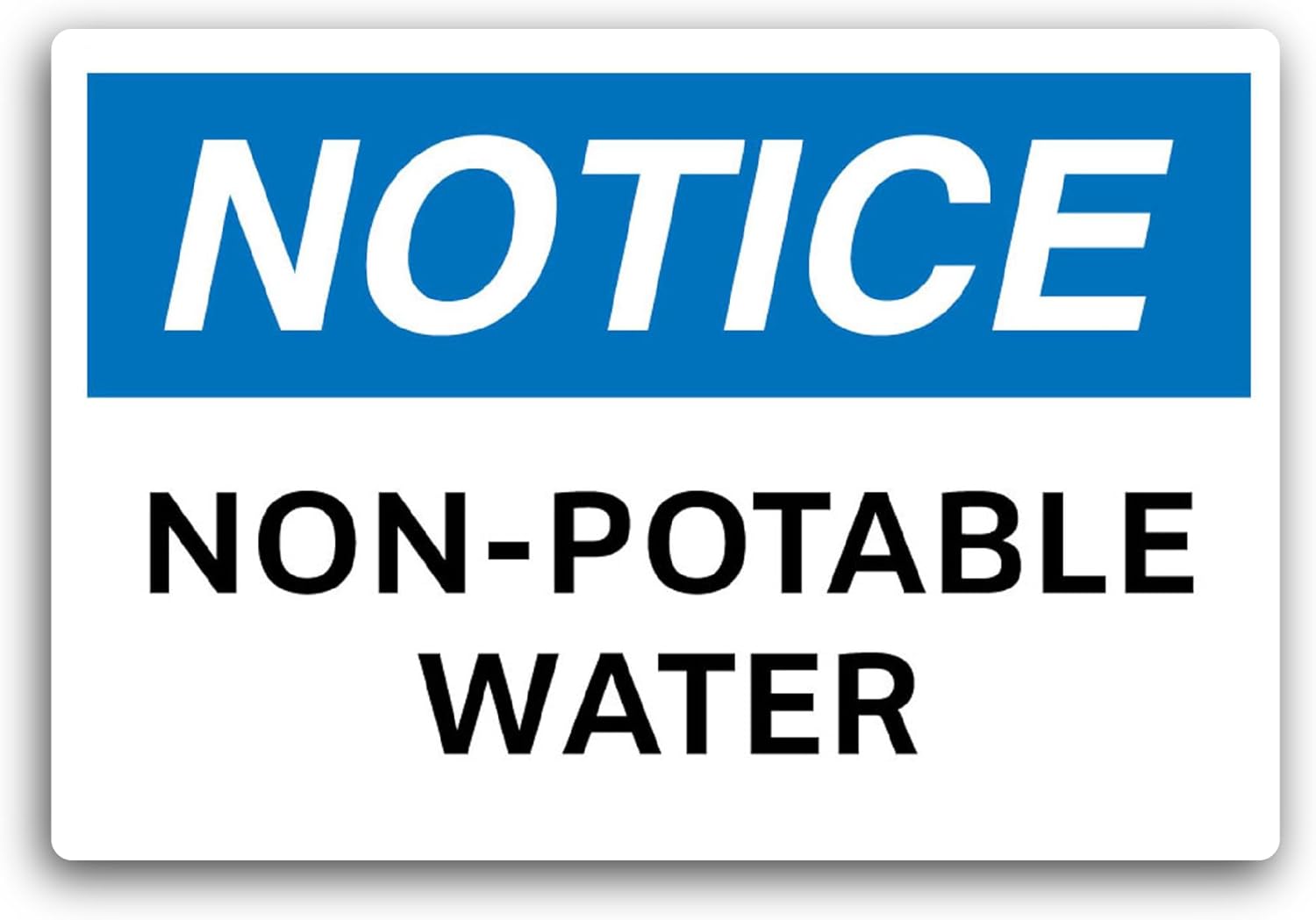 2 (Pieces) 3" and 5" Non Potable Water Sticker, Waterproof Vinyl Decals for Many Purpose Like Cars, Trucks, Laptops, Phones, Windows and More