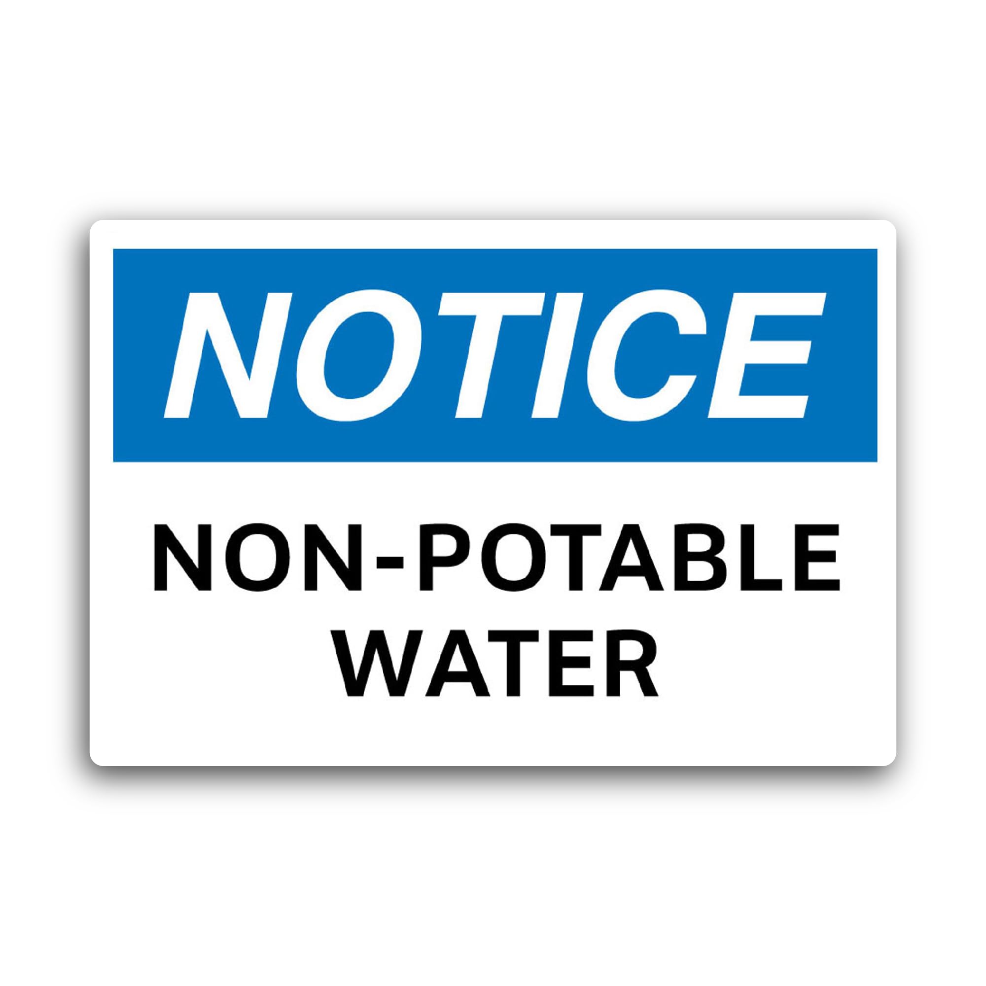 2 (Pieces) 3" and 5" Non Potable Water Sticker, Waterproof Vinyl Decals for Many Purpose Like Cars, 