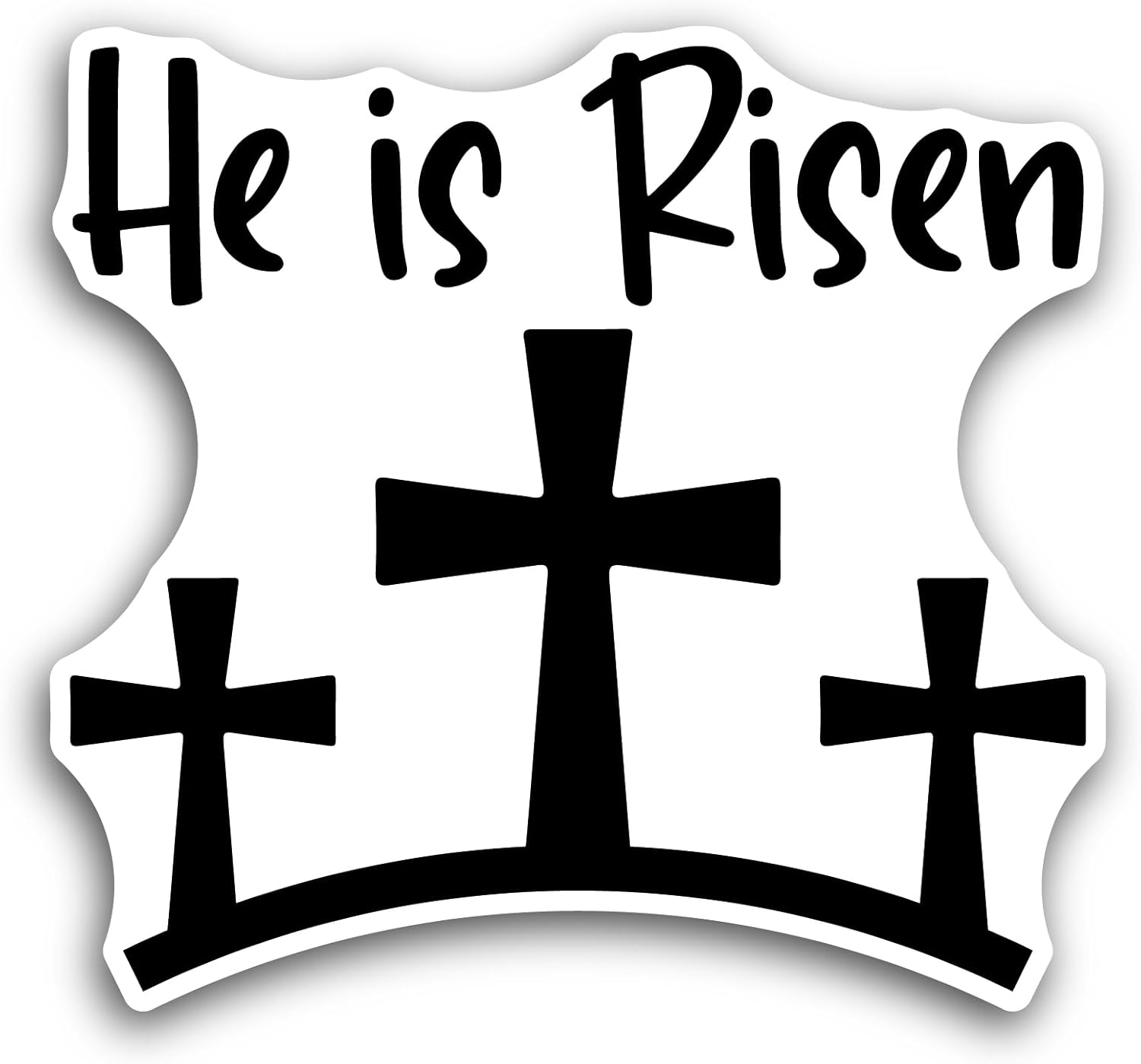 2 (Pieces) 3" and 5" He is Risen Text Sticker, Waterproof Vinyl Decals for Many Purpose Like Cars, Trucks, Laptops, Phones, Windows and More