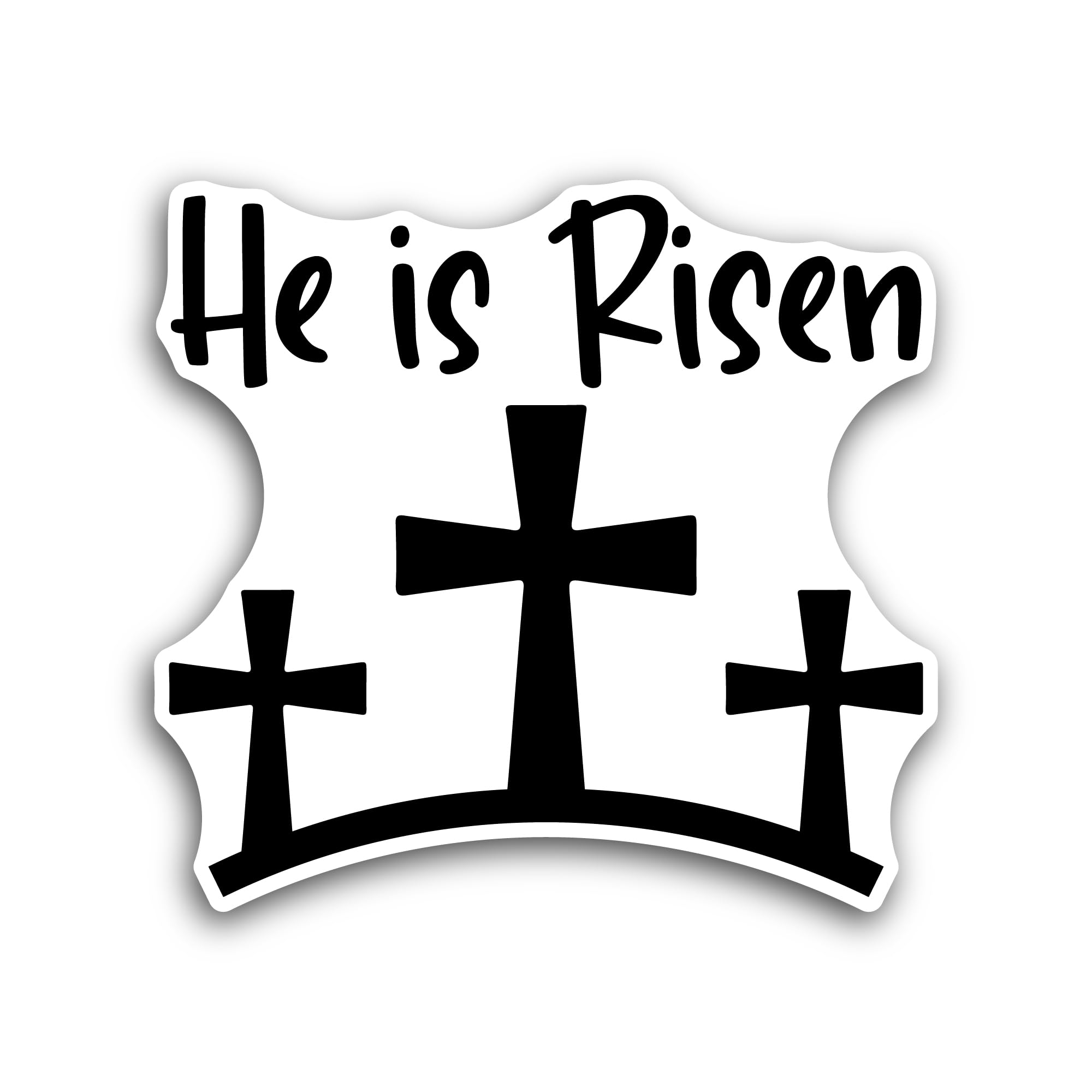2 (Pieces) 3" and 5" He is Risen Text Sticker, Waterproof Vinyl Decals for Many Purpose Like Cars, T