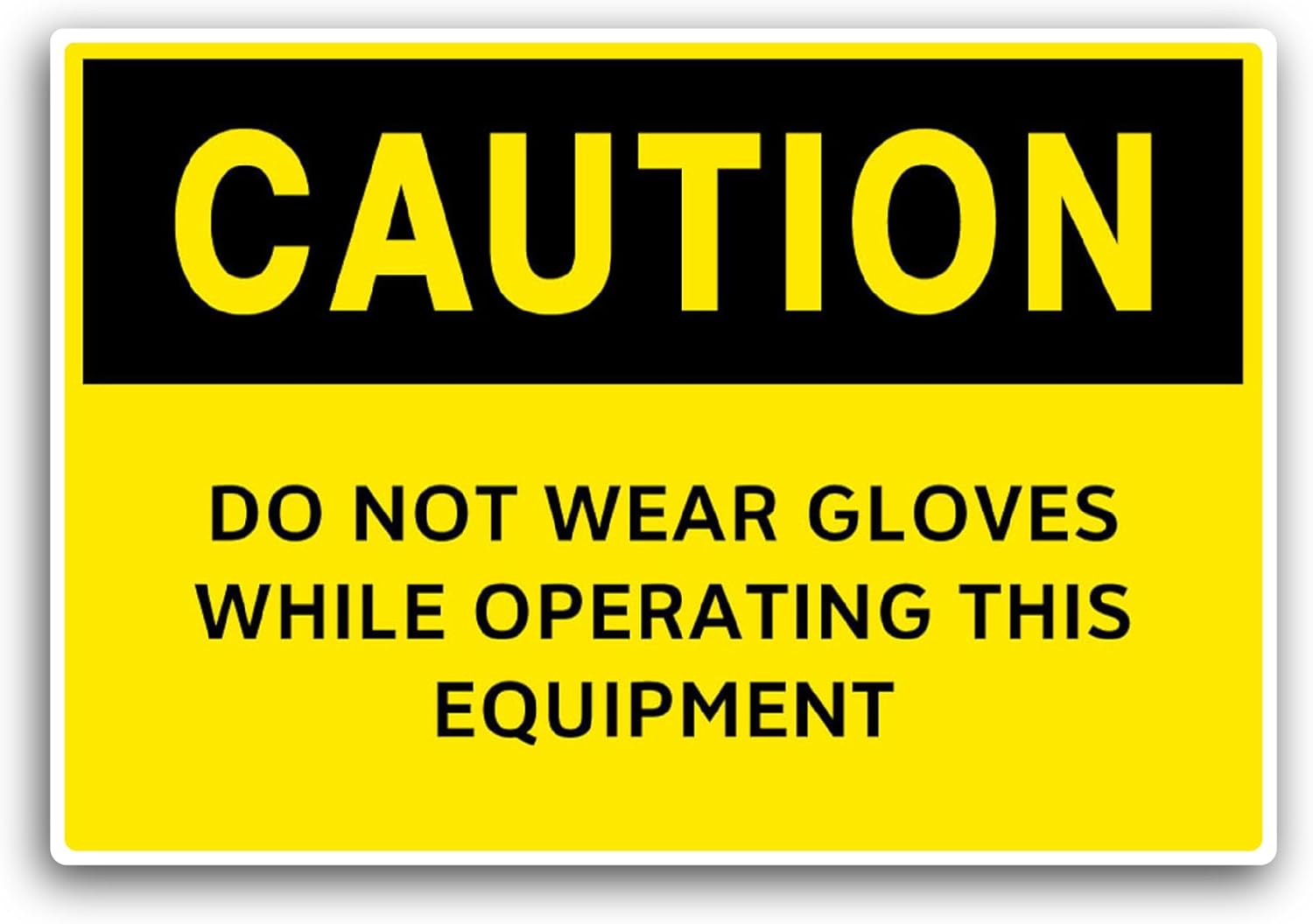 2 (Pieces) 3" and 5" Do Not Wear Gloves with Sticker, Waterproof Vinyl Decals for Many Purpose Like Cars, Trucks, Laptops, Phones, Windows and More